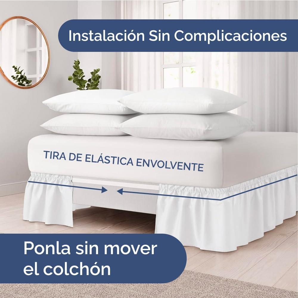 CGK Linens Ruffled Elastic Wrap Around Tailored Bed Skirt