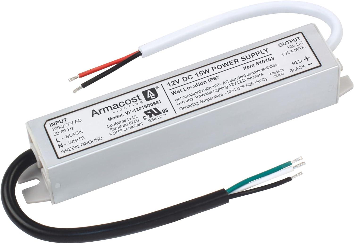 Armacost 15W Waterproof Aluminum LED Driver 12V DC