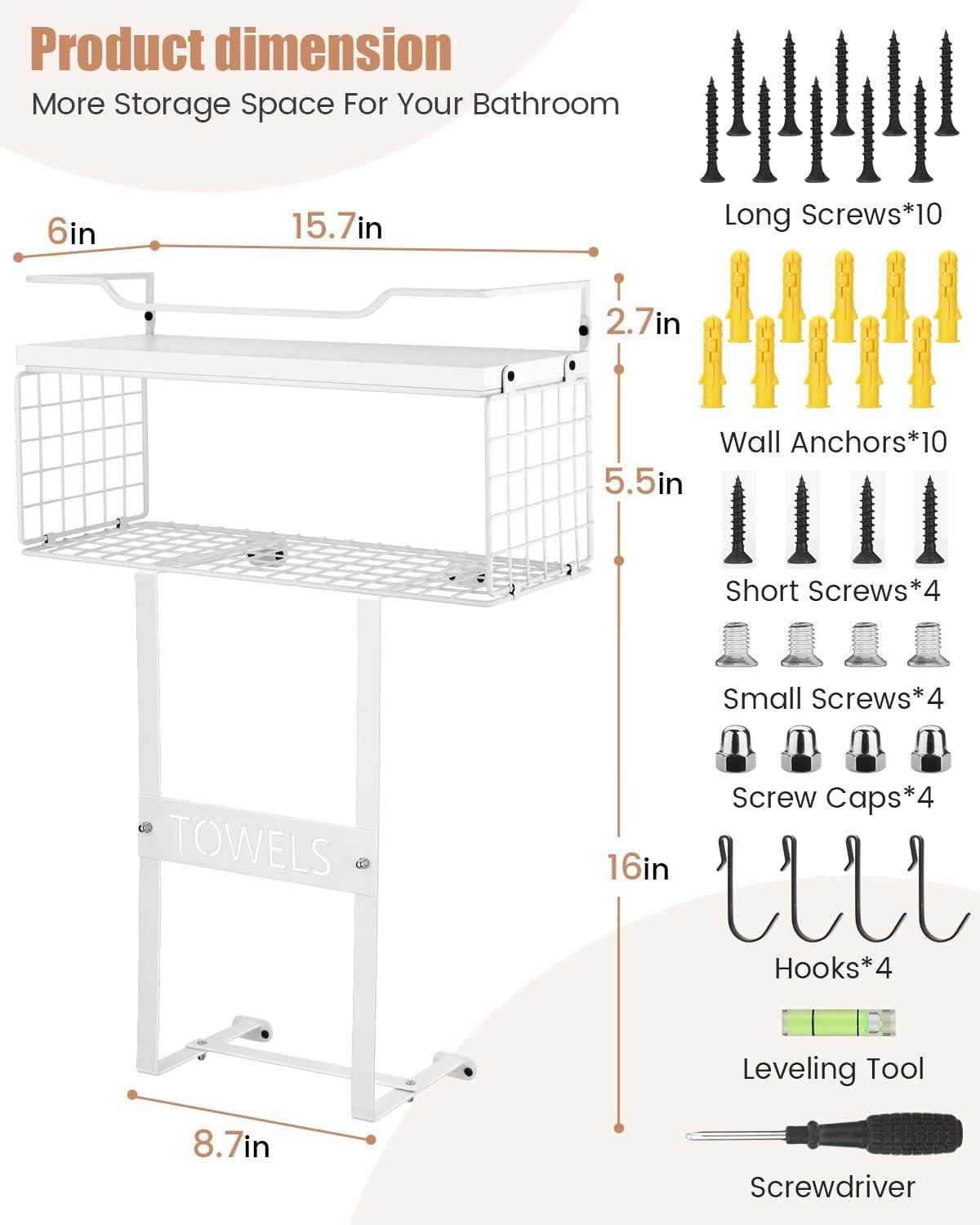 Bathroom wall mounted towel rack