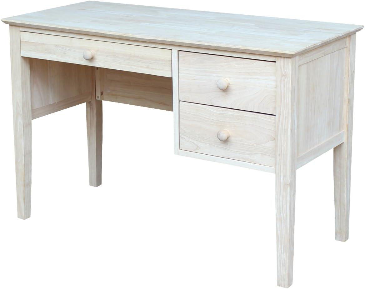 Computer Desk International Concepts: Unfinished Parawood, Brooklyn Style, Writing Desk with Drawer