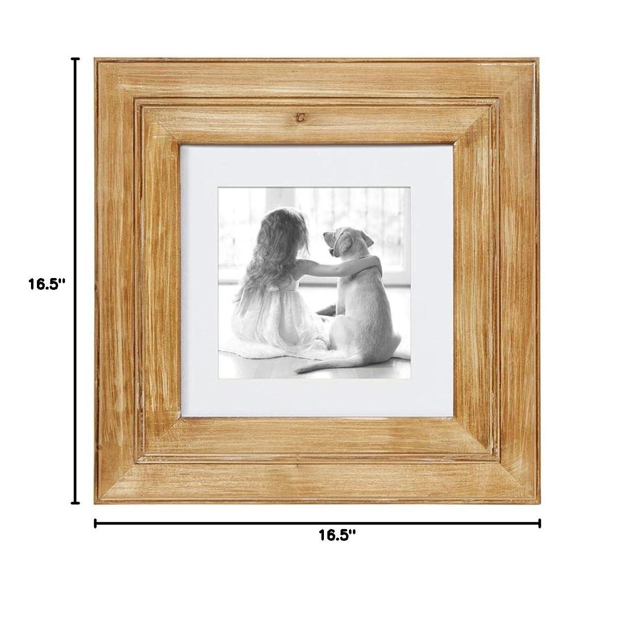 Santa Barbara Design Studio Wood Photo Frame Face to Face Designs Matted Frame for 7.5" x 7.5" Picture, Natural