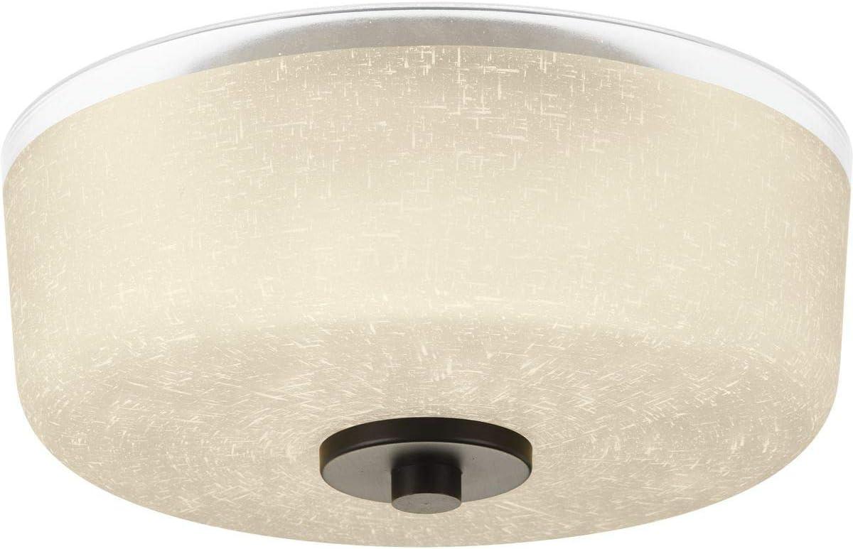 Progress Lighting Alexa Collection 2-Light Flush Mount Antique Bronze Glass Shade