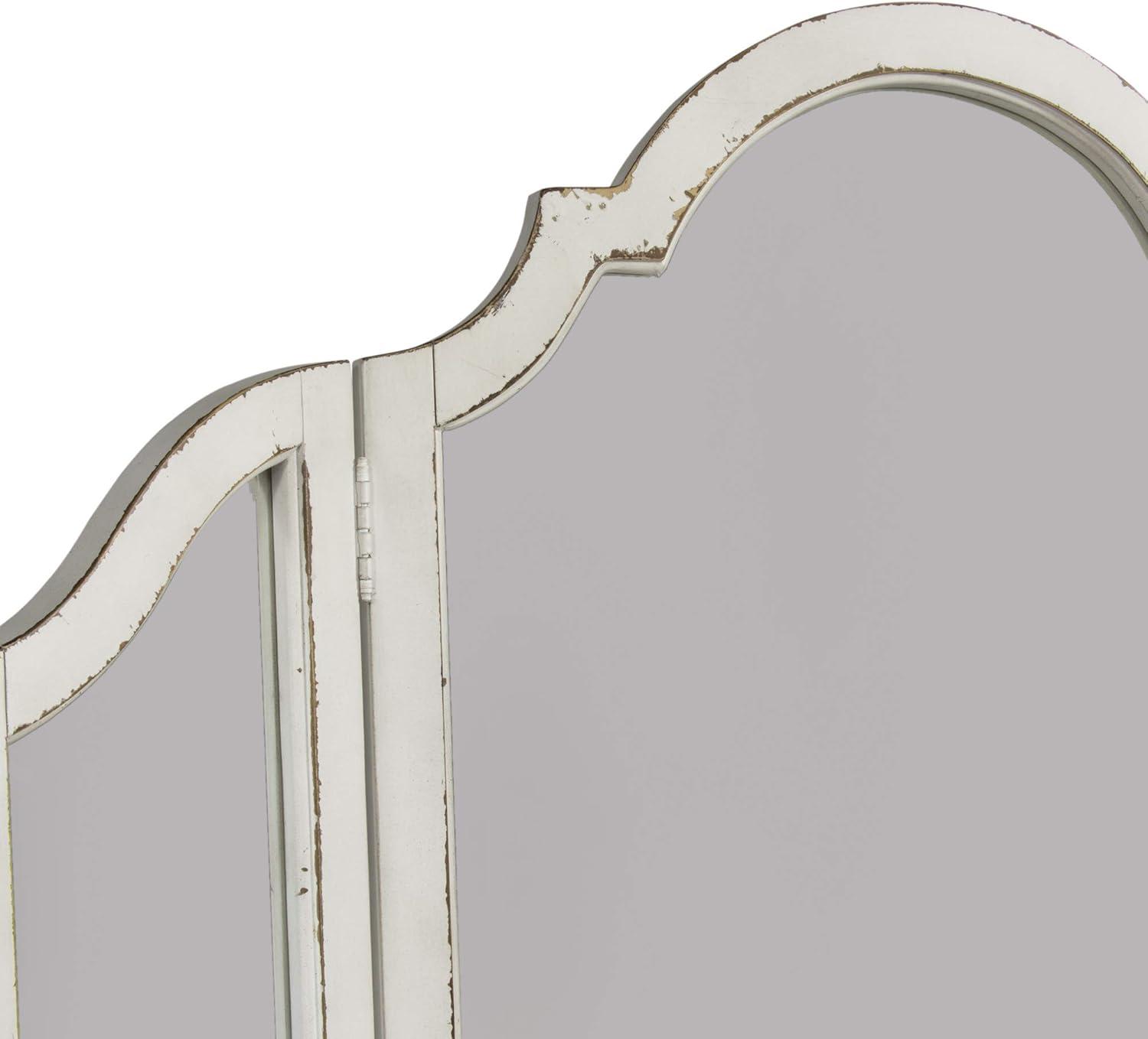 Liberty Furniture Industries Magnolia Manor Tri-Fold Vanity Mirror - Antique White