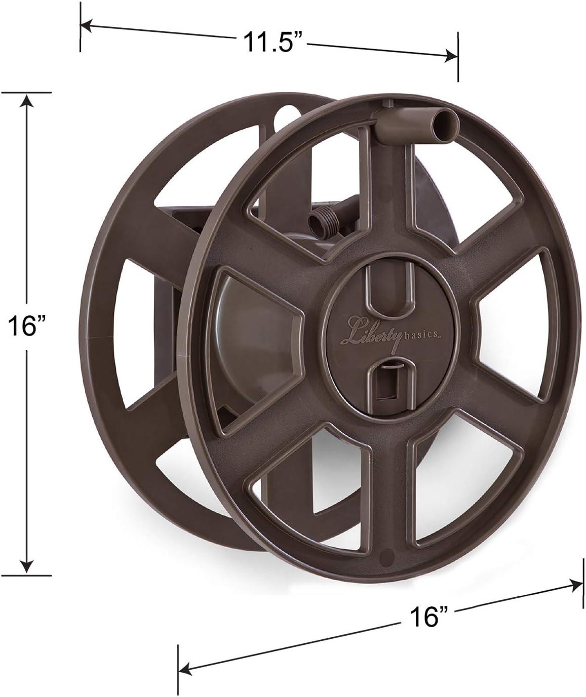 Brown Molded Plastic Wall Mount Hose Reel with Leader Hose