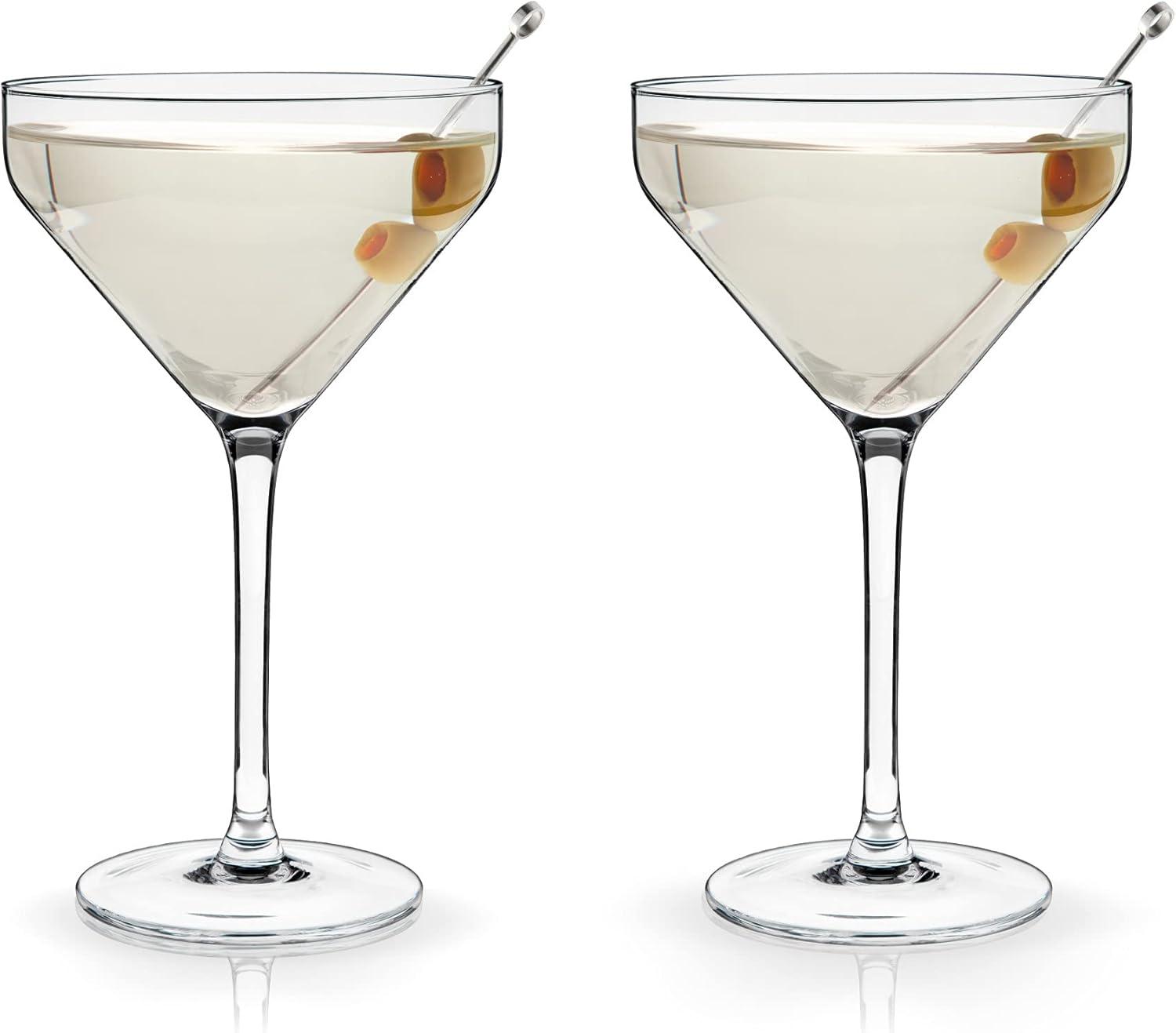 Raye Angled Crystal Martini Glasses