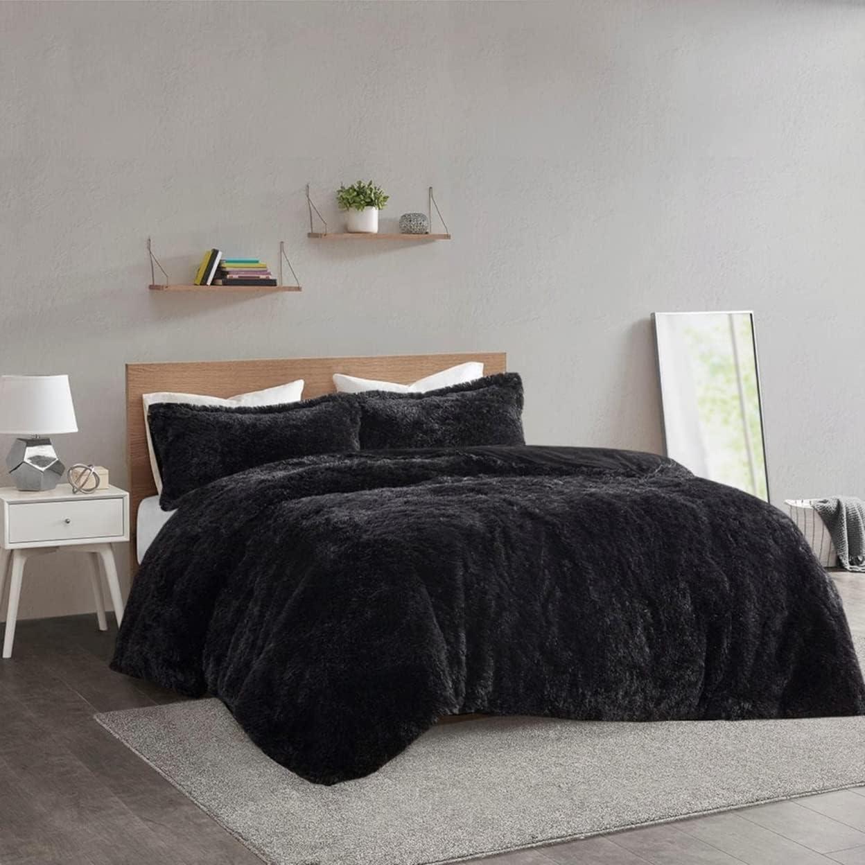 Trahan Shaggy Faux Fur Duvet Cover Set