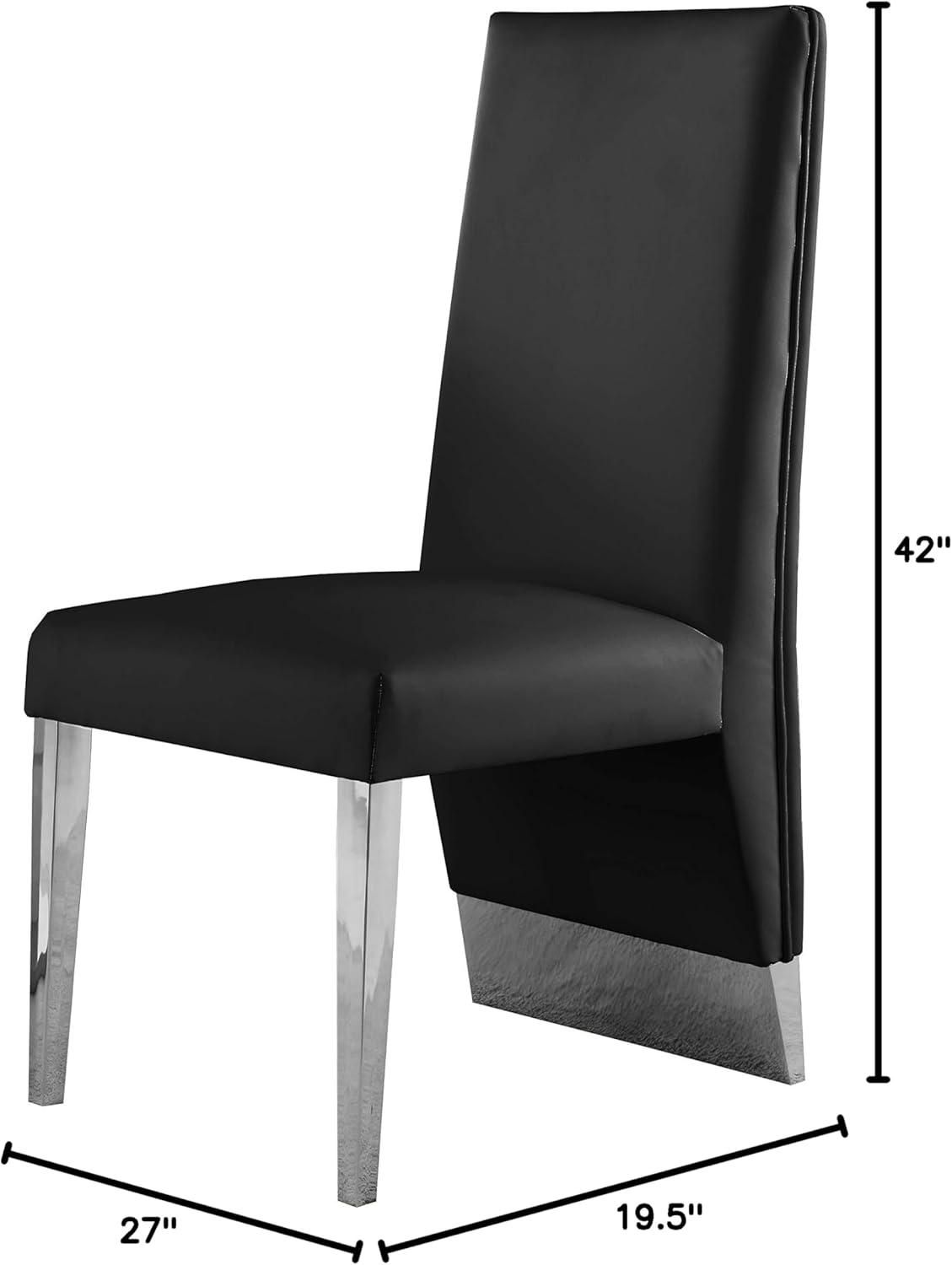 Meridian Furniture Porsha 19"H Black Vegan Leather Dining Chair (Set of 2)