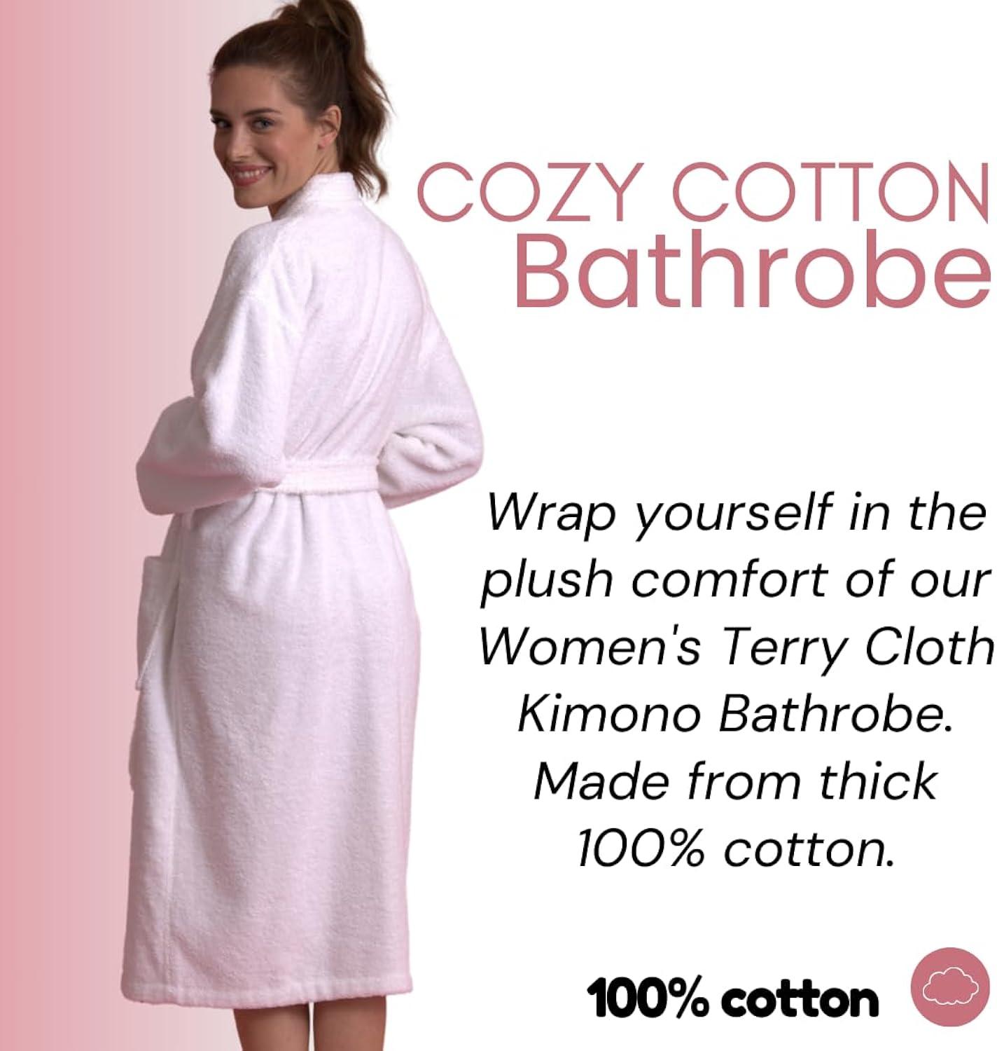 Ingobert Cotton Terry Cloth Mid-Calf Bathrobe with Pockets