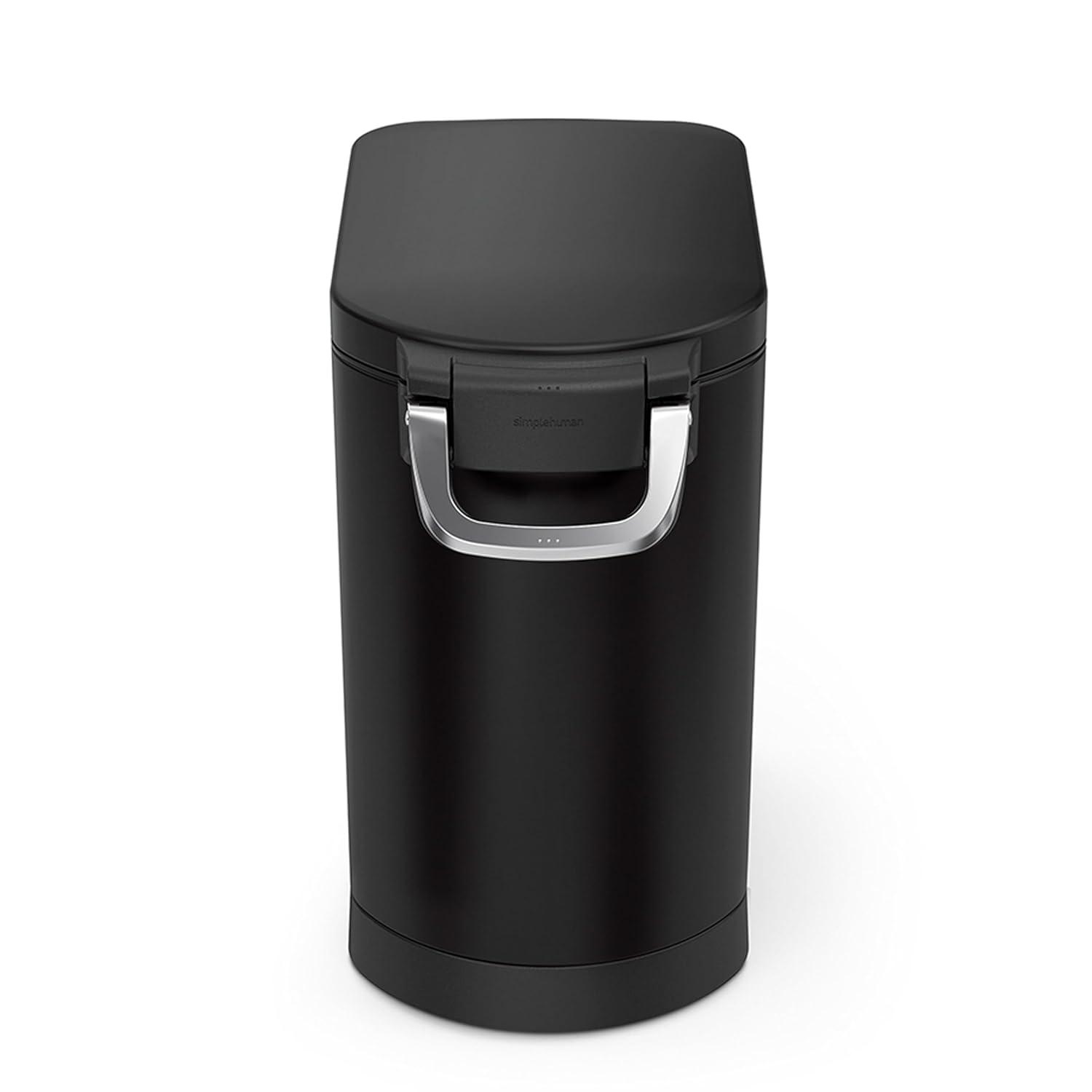 simplehuman Pet Food Storage Container Stainless Steel for Dog Food, Cat Food, and Bird Feed