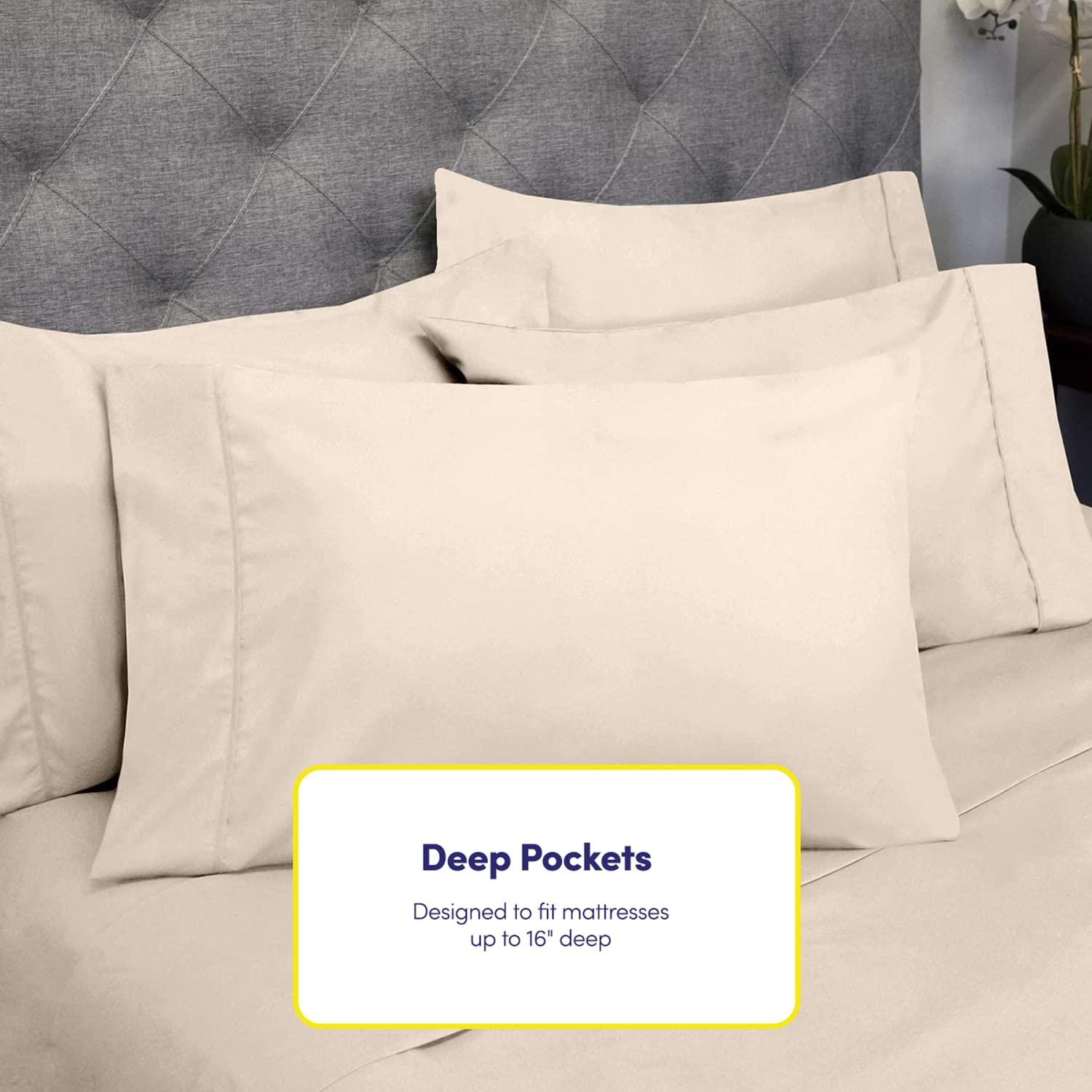 Sweet Home Collection Luxurious Soft Microfiber Sheet Set with Bonus Pillowcases