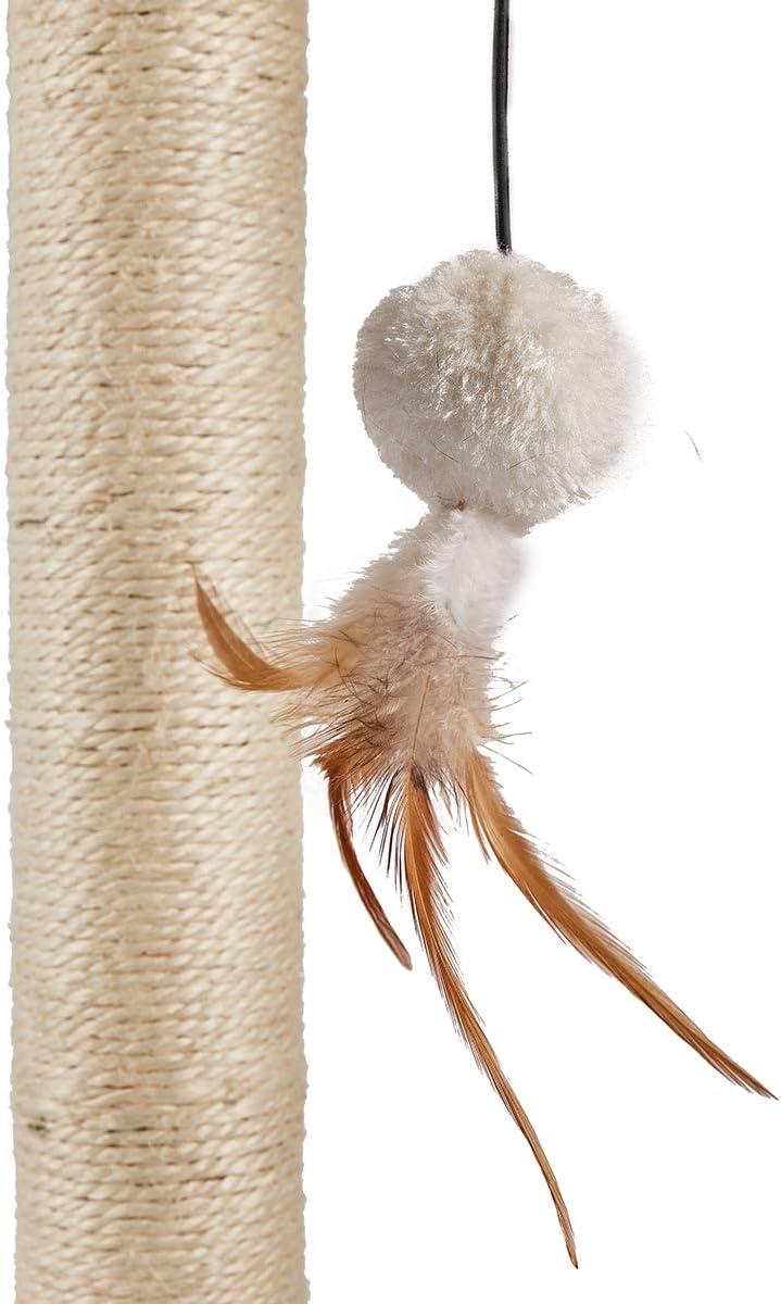 PEEKAB Cat Scratching Post with Tower Tree and Arch Self Groomer Massager Brush Kitty Ball Toys for Kittens and Small Cats