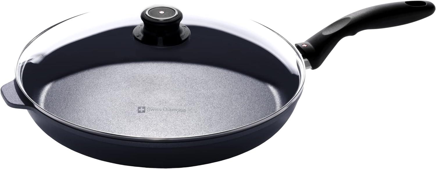 Swiss Diamond 12.5" Nonstick Frying Pan with Glass Lid