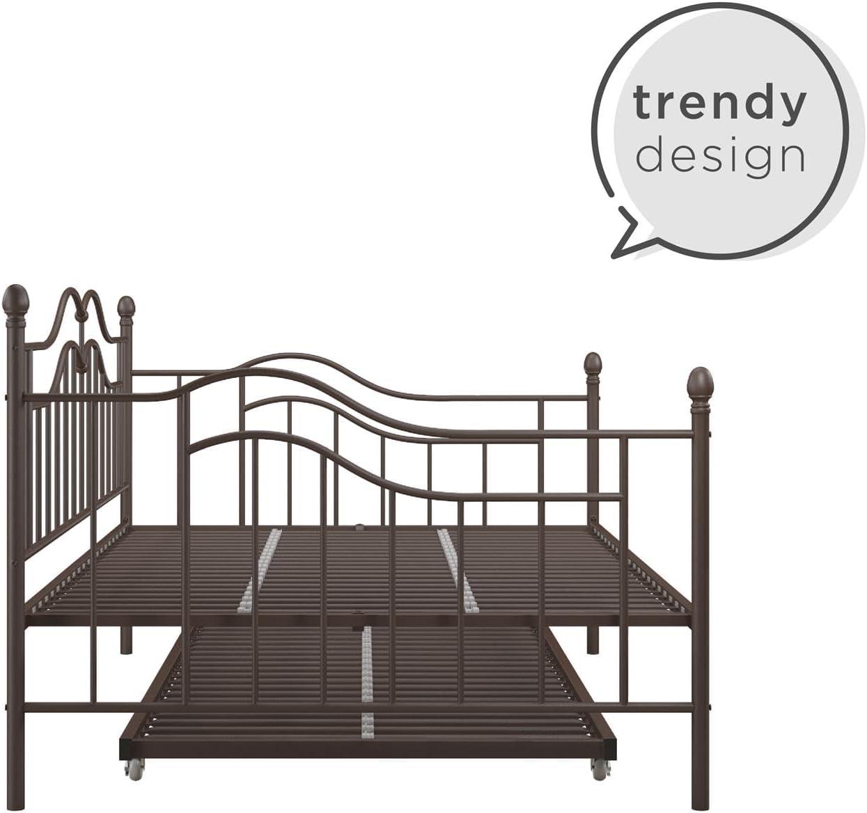 Desert Fields Tokyo Metal Daybed and Trundle, Bronze,, Full/Twin