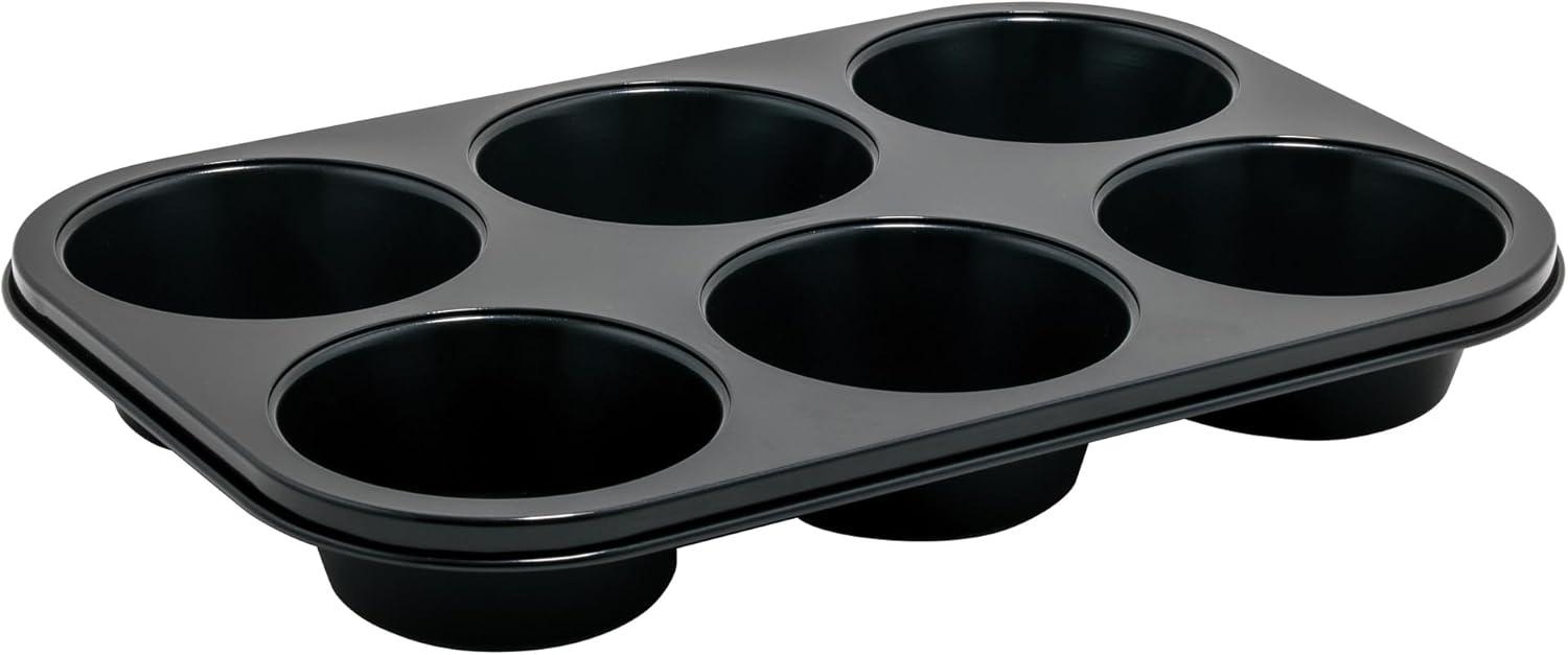 Jumbo Non-Stick 6-Cup Black Muffin Pan