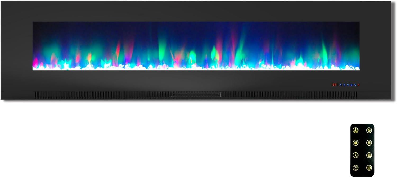 Cambridge Cambridge Wall Mount Electric Fireplace Heater with Remote Control for Indoor Use in Living Room, Bedroom, Home Office