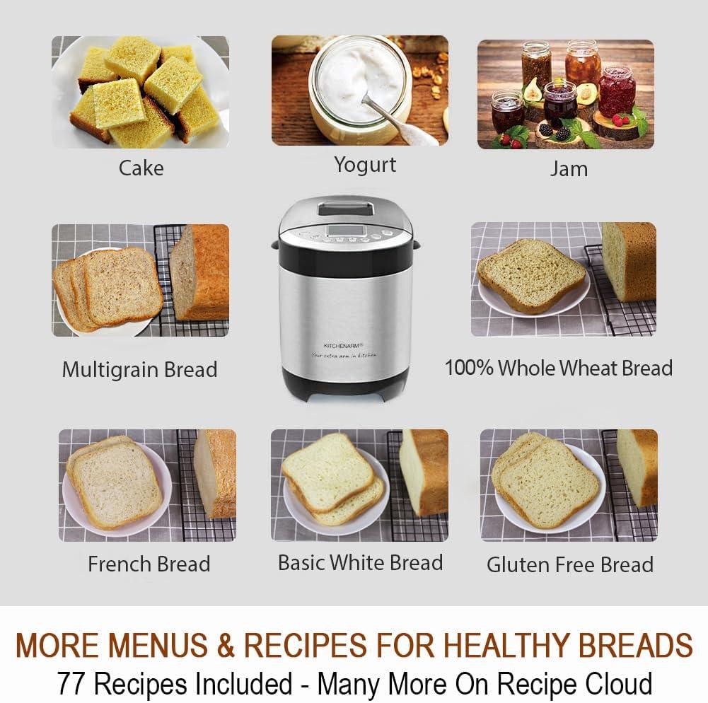 Stainless Steel 29-in-1 Smart Bread Machine with Delayed Start
