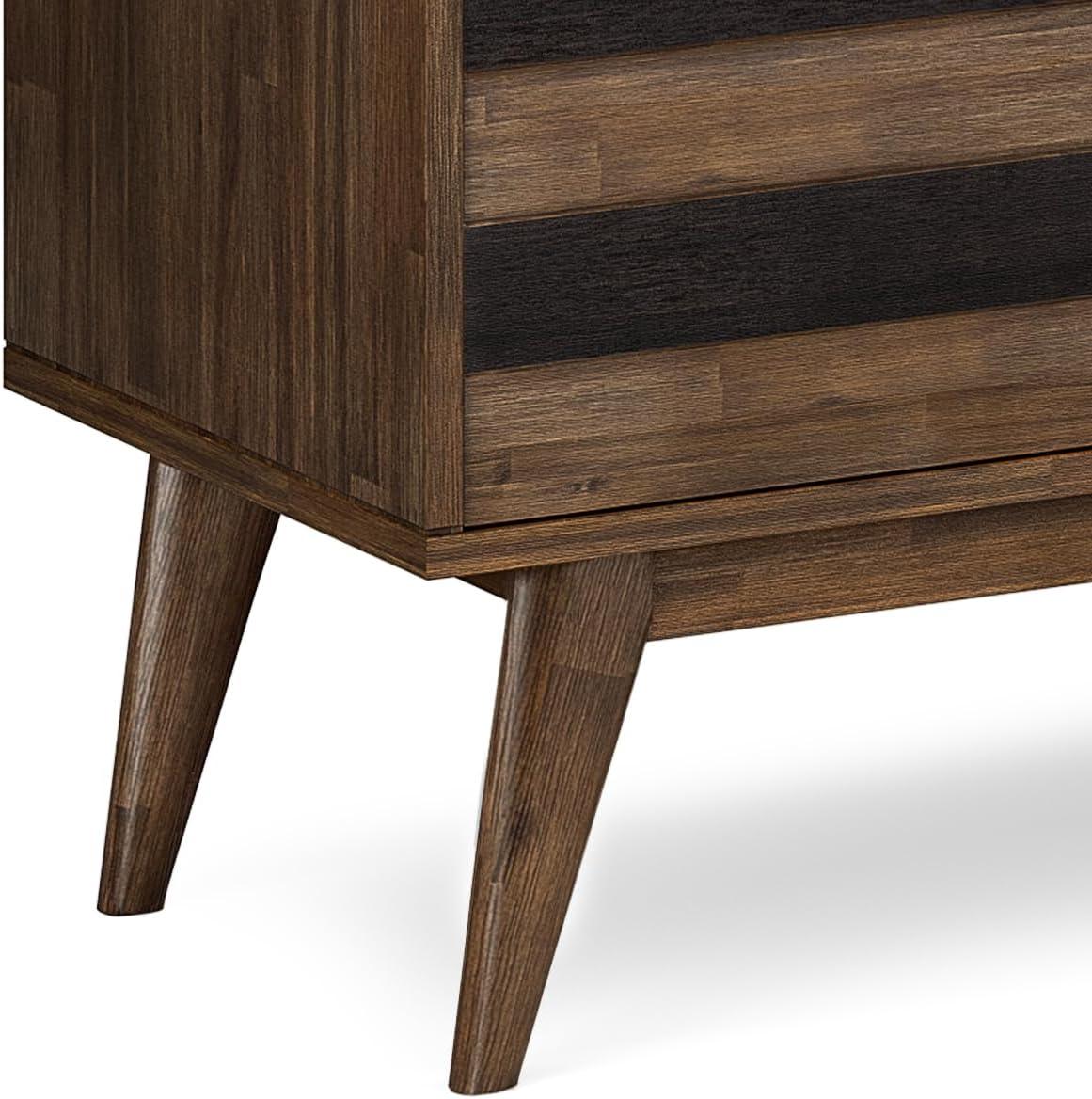 Simpli Home Clarkson 60"W Solid Acacia Mid-Century 2-Door Sideboard Buffet with 3 Drawers