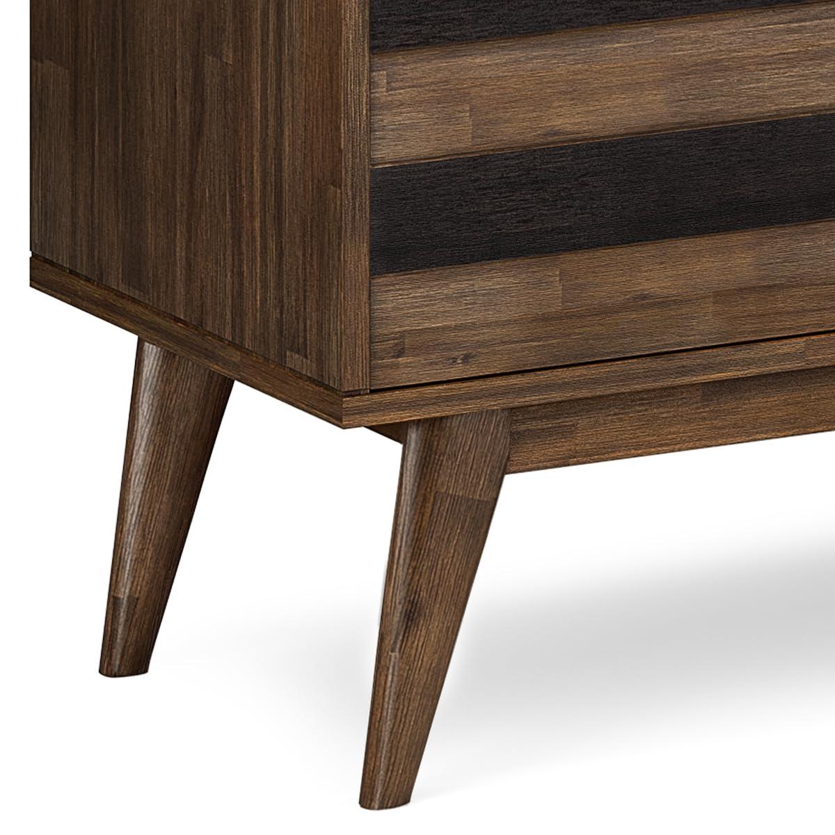 Simpli Home Clarkson 60"W Solid Acacia Mid-Century 2-Door Sideboard Buffet with 3 Drawers