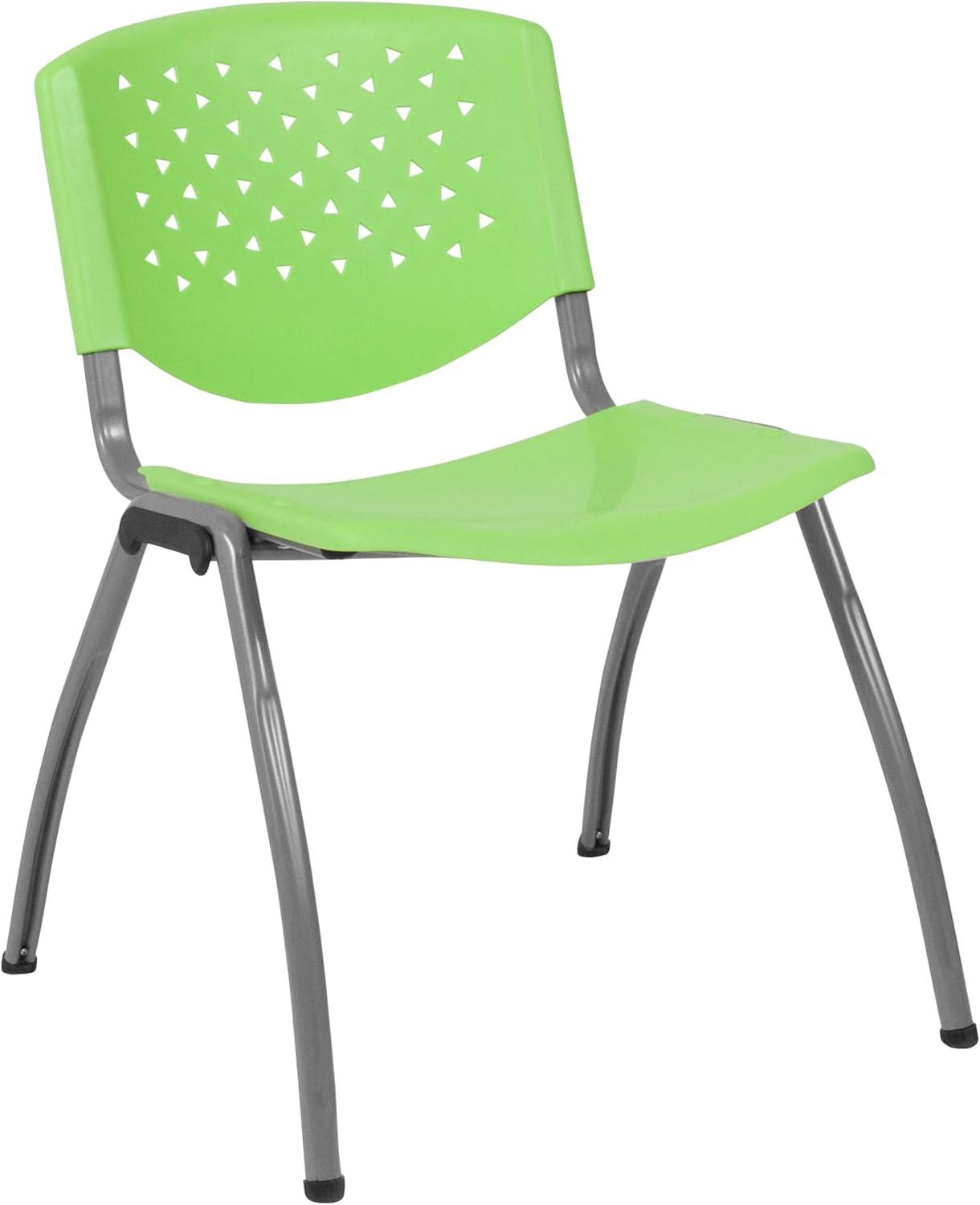 Flash Furniture Memphis 880 lb. Capacity Plastic Stack Chair with Powder Coated Frame