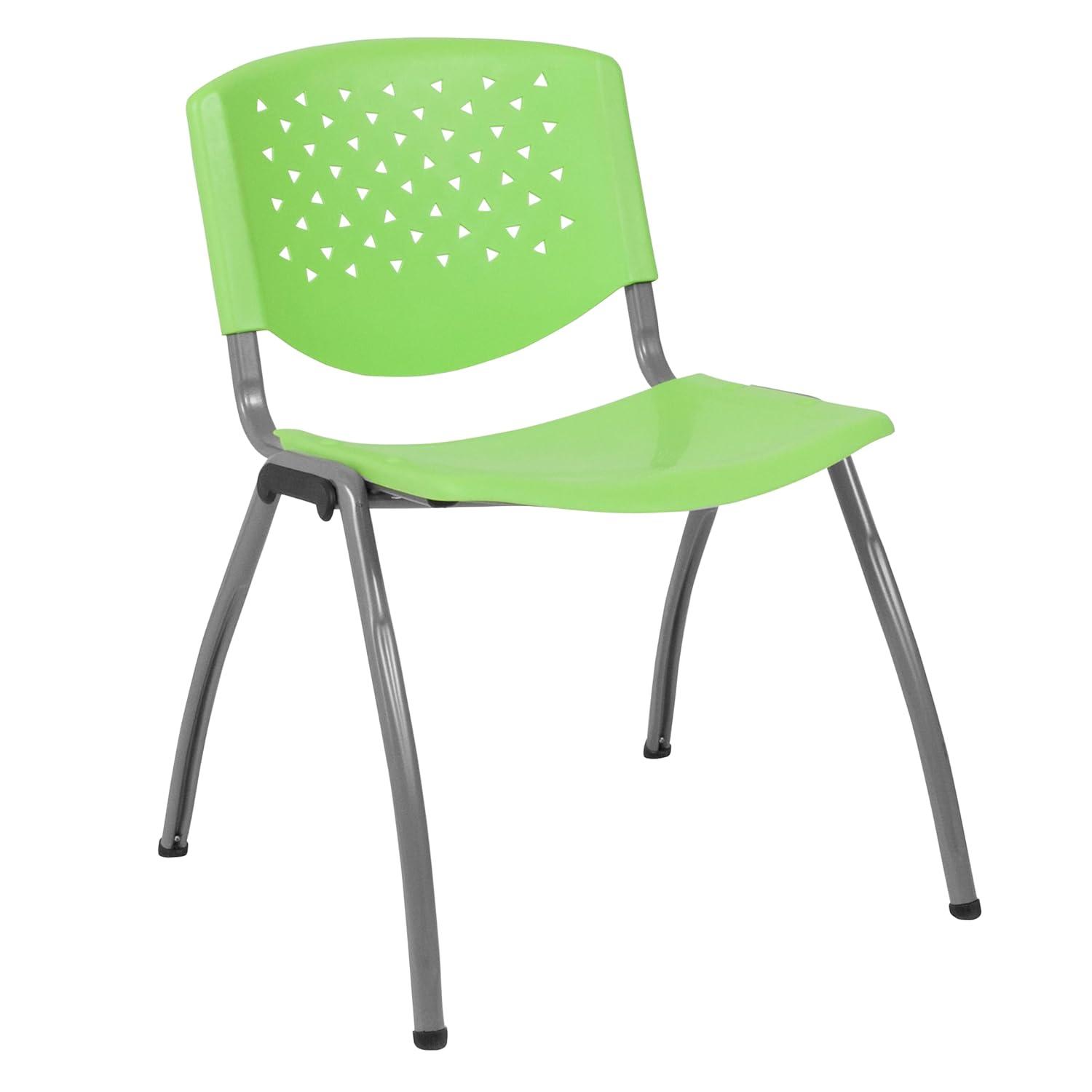 Flash Furniture Memphis 880 lb. Capacity Plastic Stack Chair with Powder Coated Frame