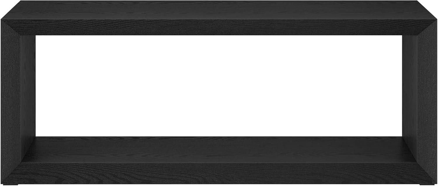 Evelyn&Zoe Osmond Easy Assembly Medium Density Fiberboard Coffee Table, Black Grain