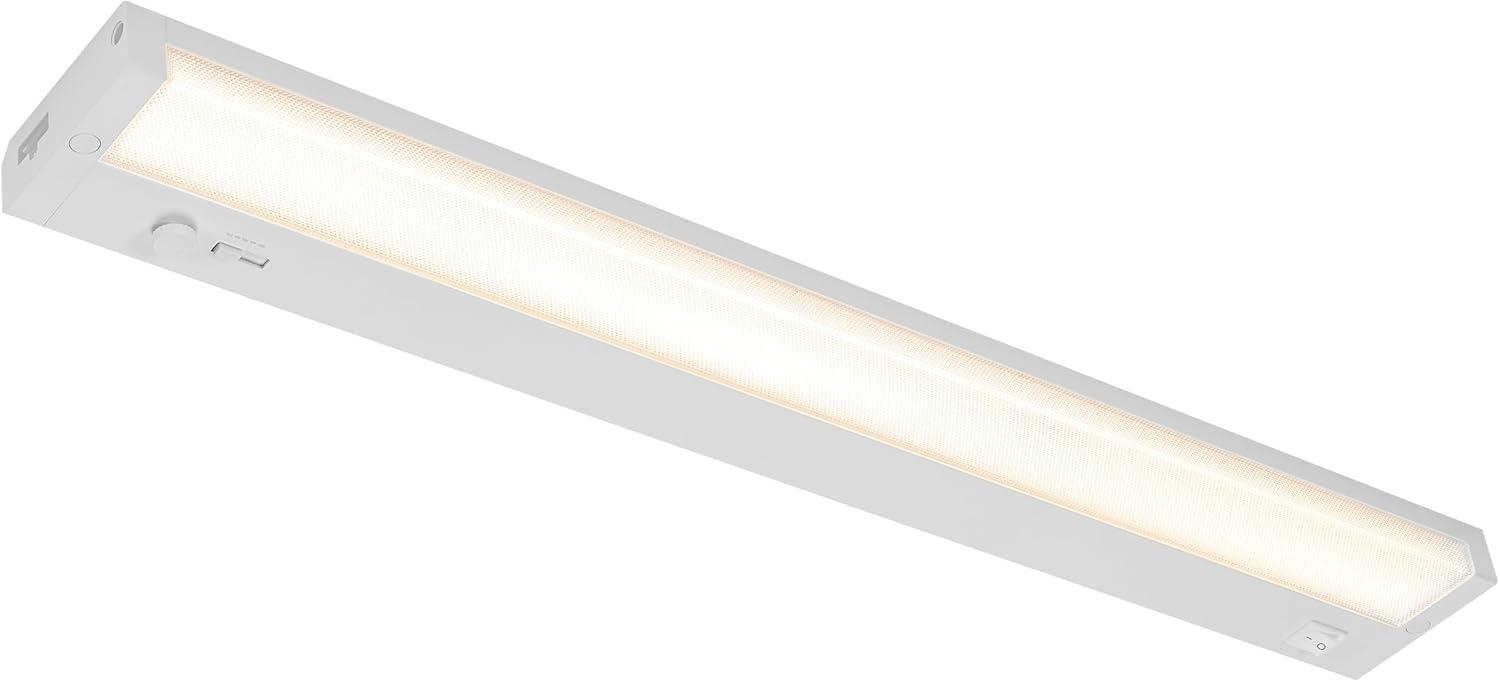 Maxxima 24 in. LED Under Cabinet Light, Dimmable, Linkable, Hardwired or Plug & Play, 1025 Lumens, 5 CCT 2700K - 5000K, White, On/Off Switch