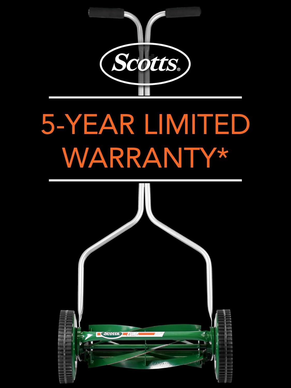 Scotts Green 14-Inch 5-Blade Manual Push Reel Lawn Mower