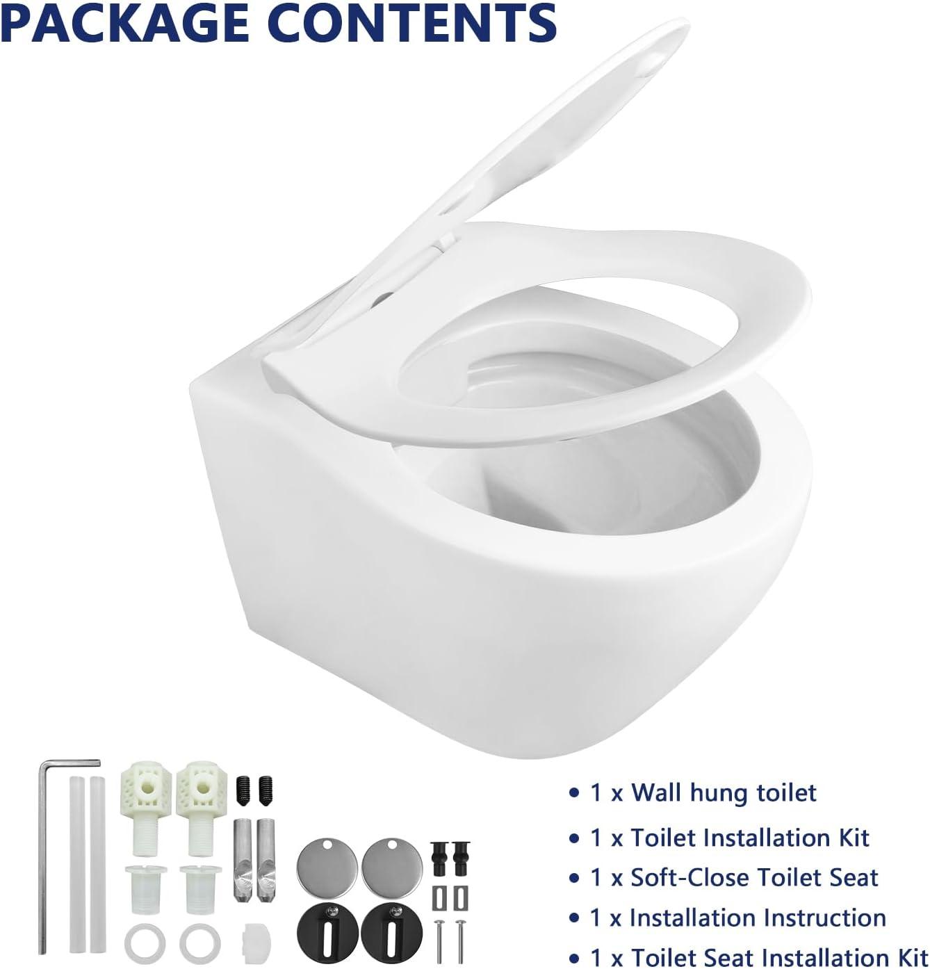 Liberty 1.6 GPF Elongated Wall Hung Toilets (Seat Included)