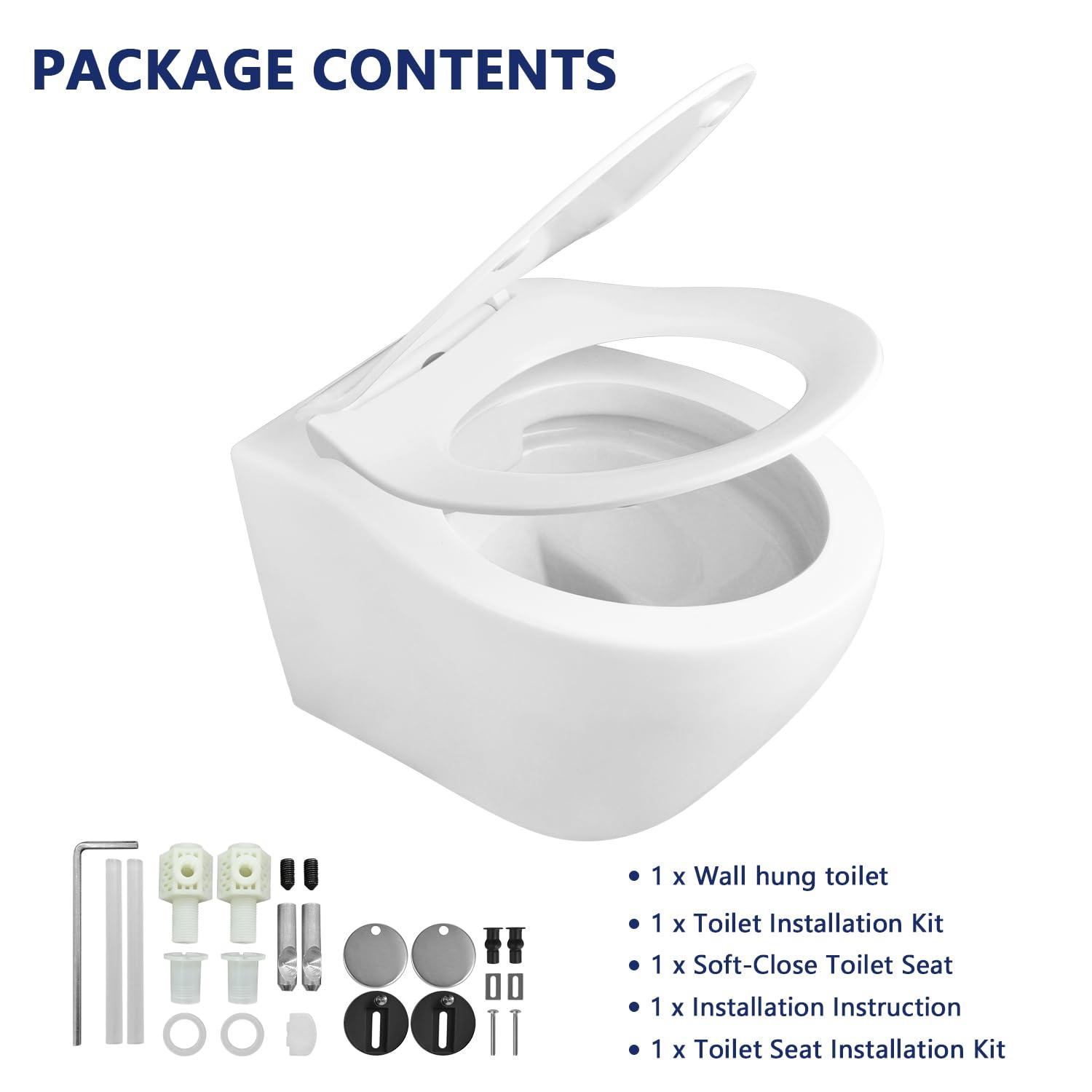 Liberty 1.6 GPF Elongated Wall Hung Toilets (Seat Included)