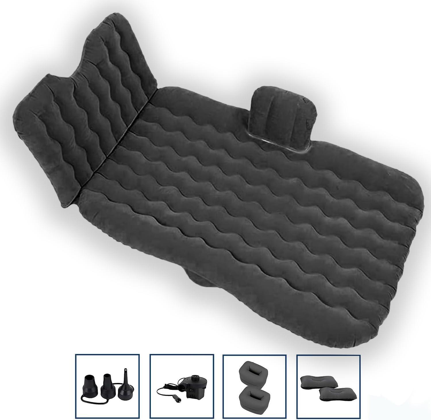 Zone Tech Car Travel Inflatable Air Mattress for the Back Seat With Pump Long Blow Up Camping Bed  Universal For Car ,SUV or Truck