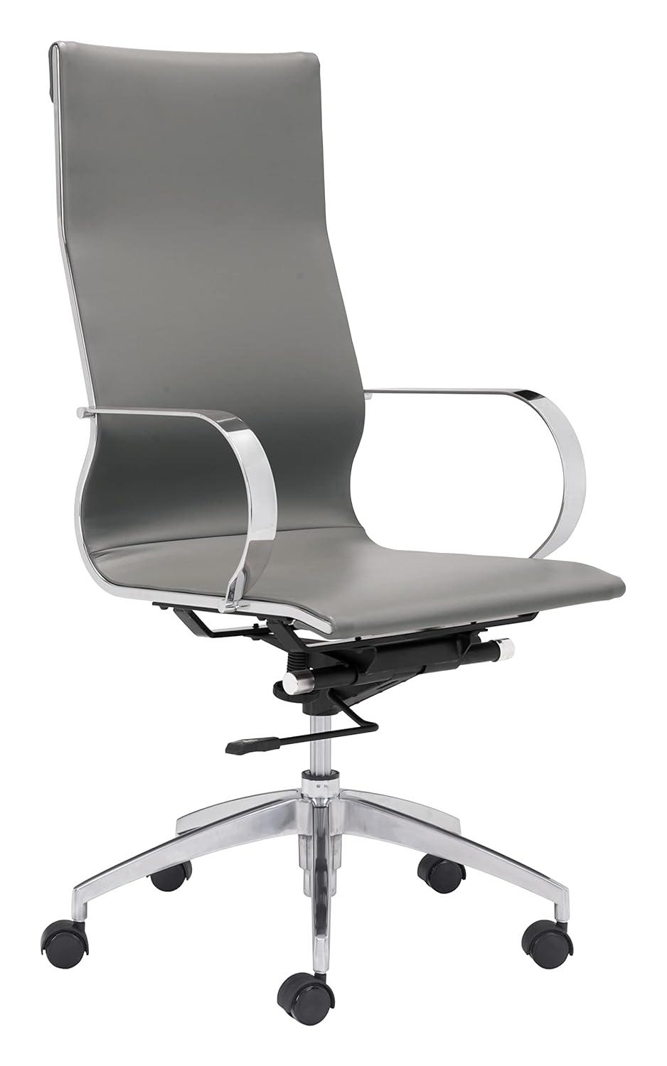 Zuo Modern Glider High Back Office Chair Gray