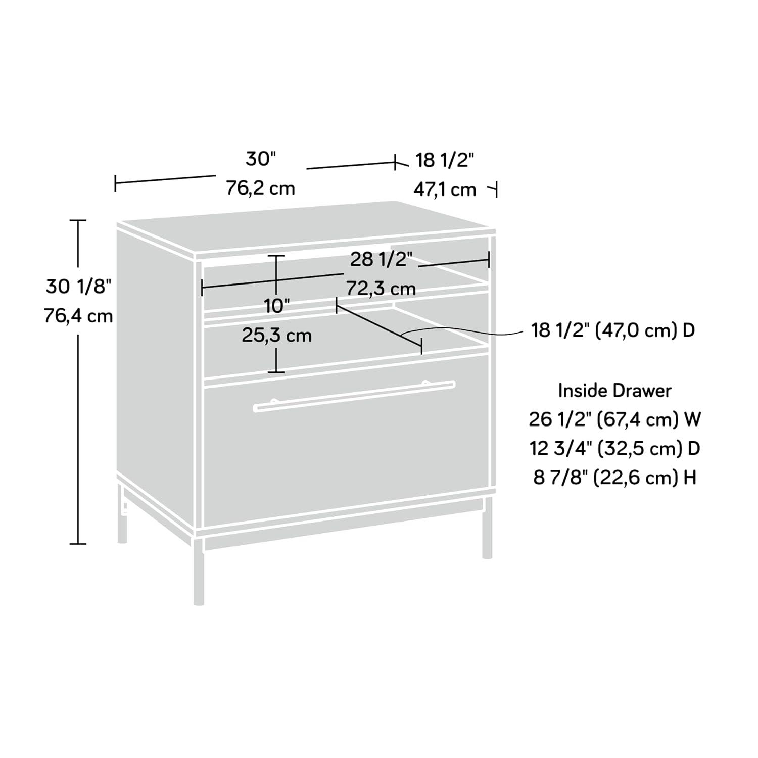 Sauder Vista Key Engineered Wood Lateral File Cabinet in Pearl Oak/Misted Elm