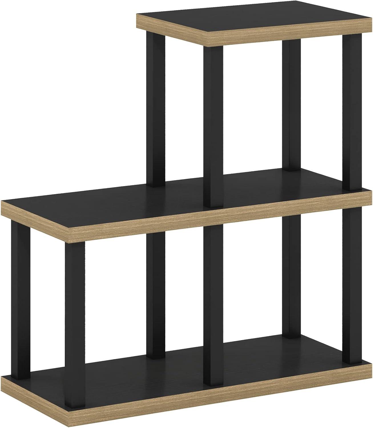 Black and Wood 3-Cube Decorative Display Shelf