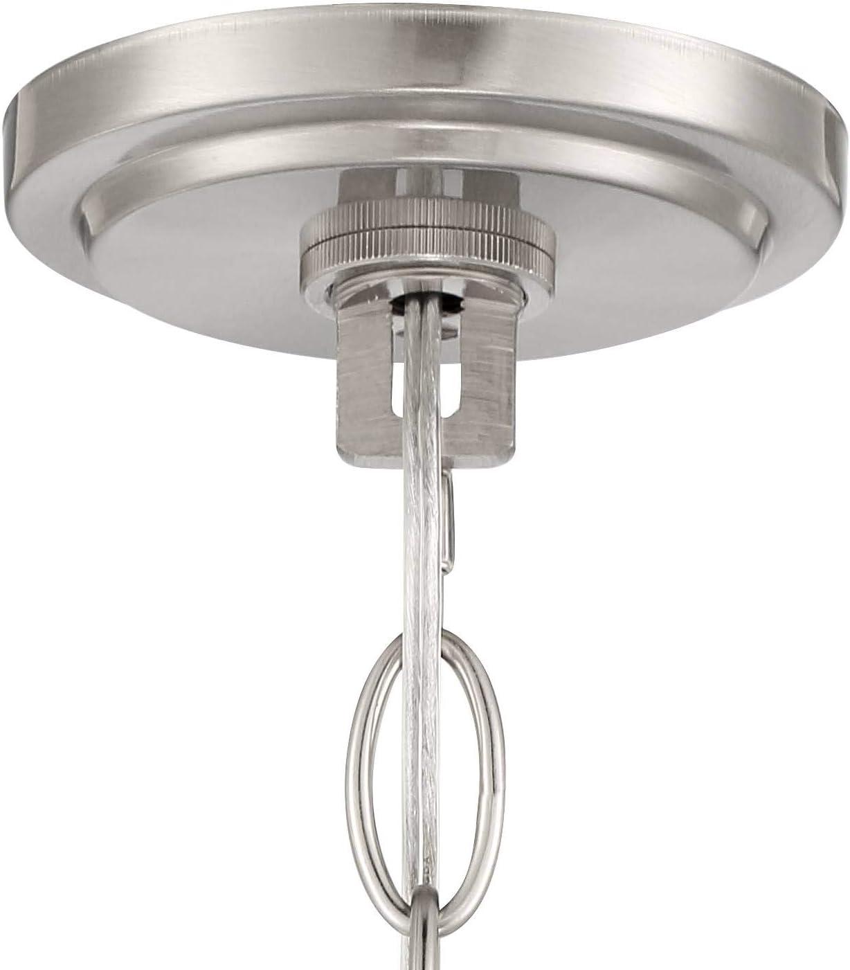 Regency Hill Mallot Brushed Nickel Pendant Chandelier 20" Wide Industrial Champagne Glass Bowl Shade 4-Light Fixture for Dining Room Kitchen Island