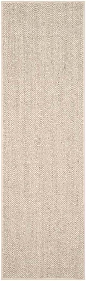 SAFAVIEH Natural Fiber Kentigern Border Seagrass Area Rug, Marble/Beige, 2'6" x 4'