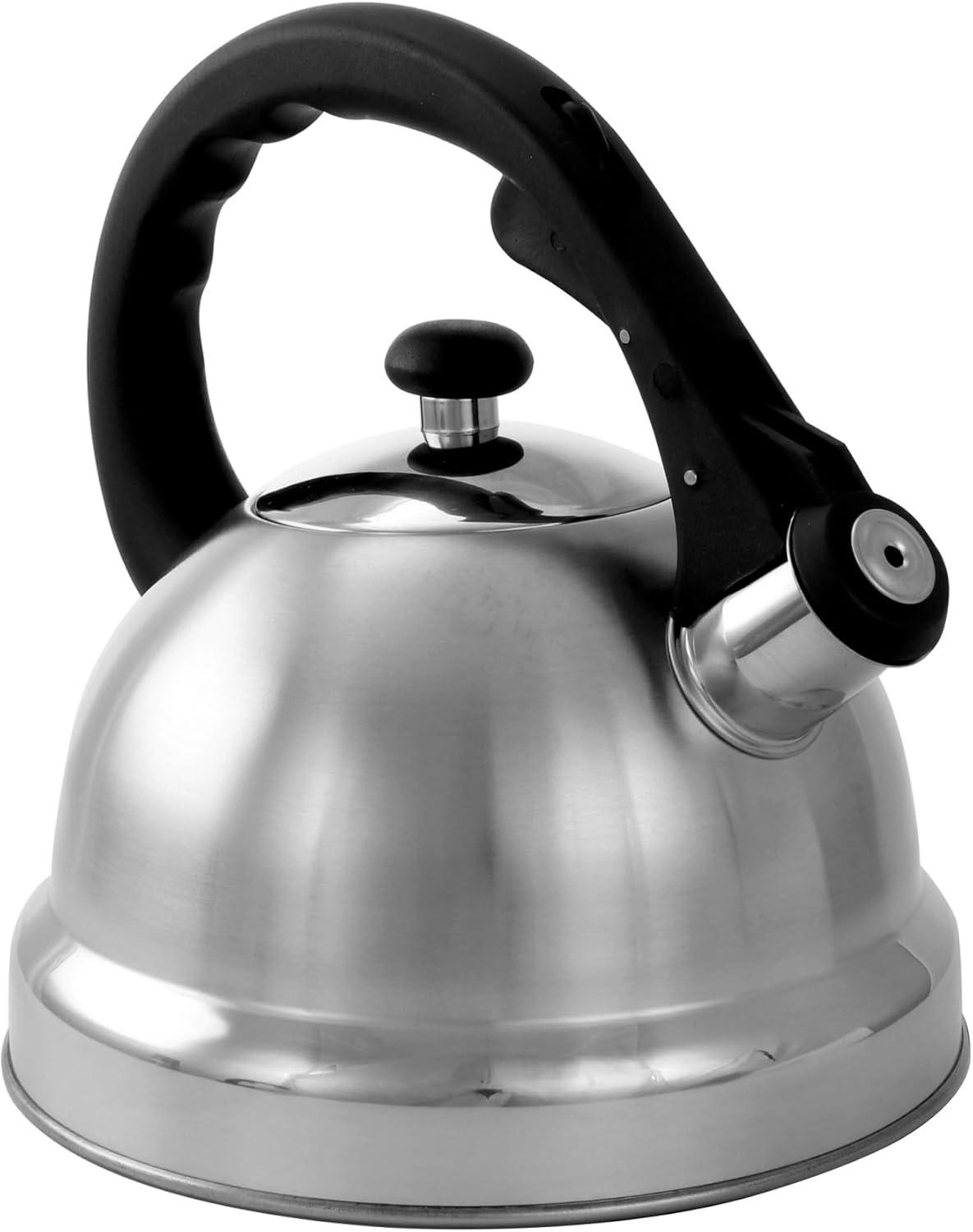 Silver Stainless Steel 2.2 Qt Whistling Tea Kettle