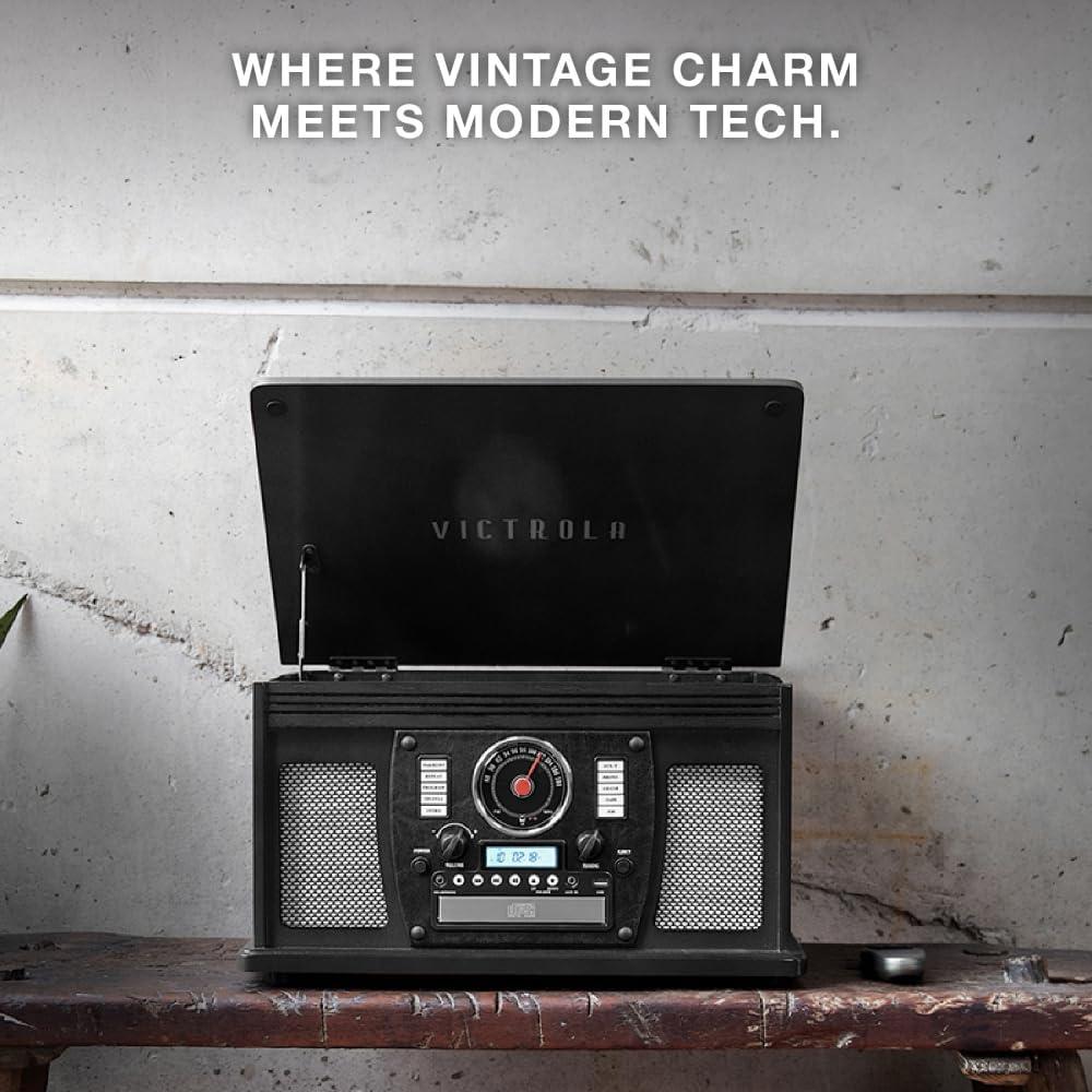 Victrola Navigator Bluetooth Record Player - Espresso: Belt Drive, Remote Control Included