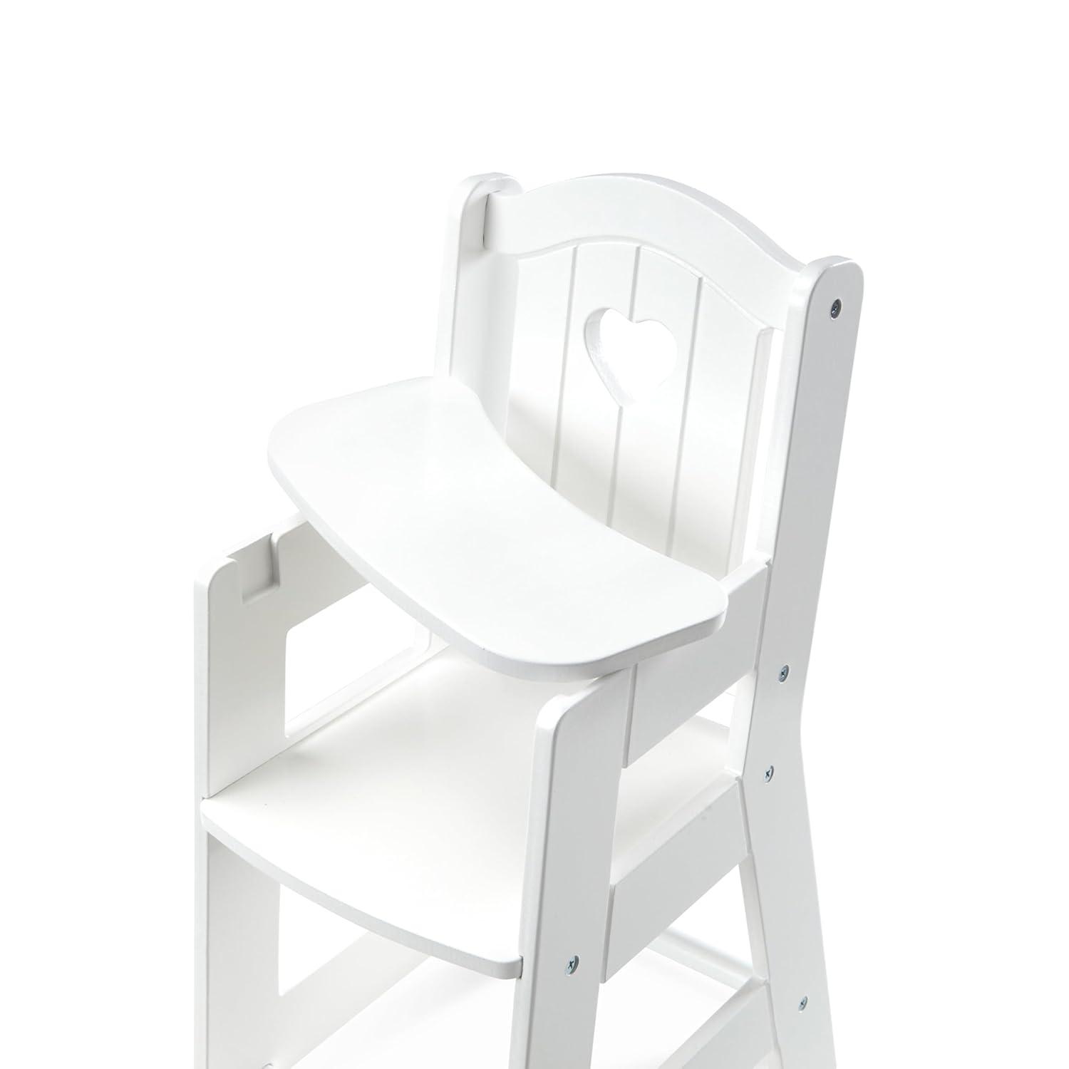 Melissa & Doug Play High Chair - Pretend Play High Chair Baby Doll Accessories,White
