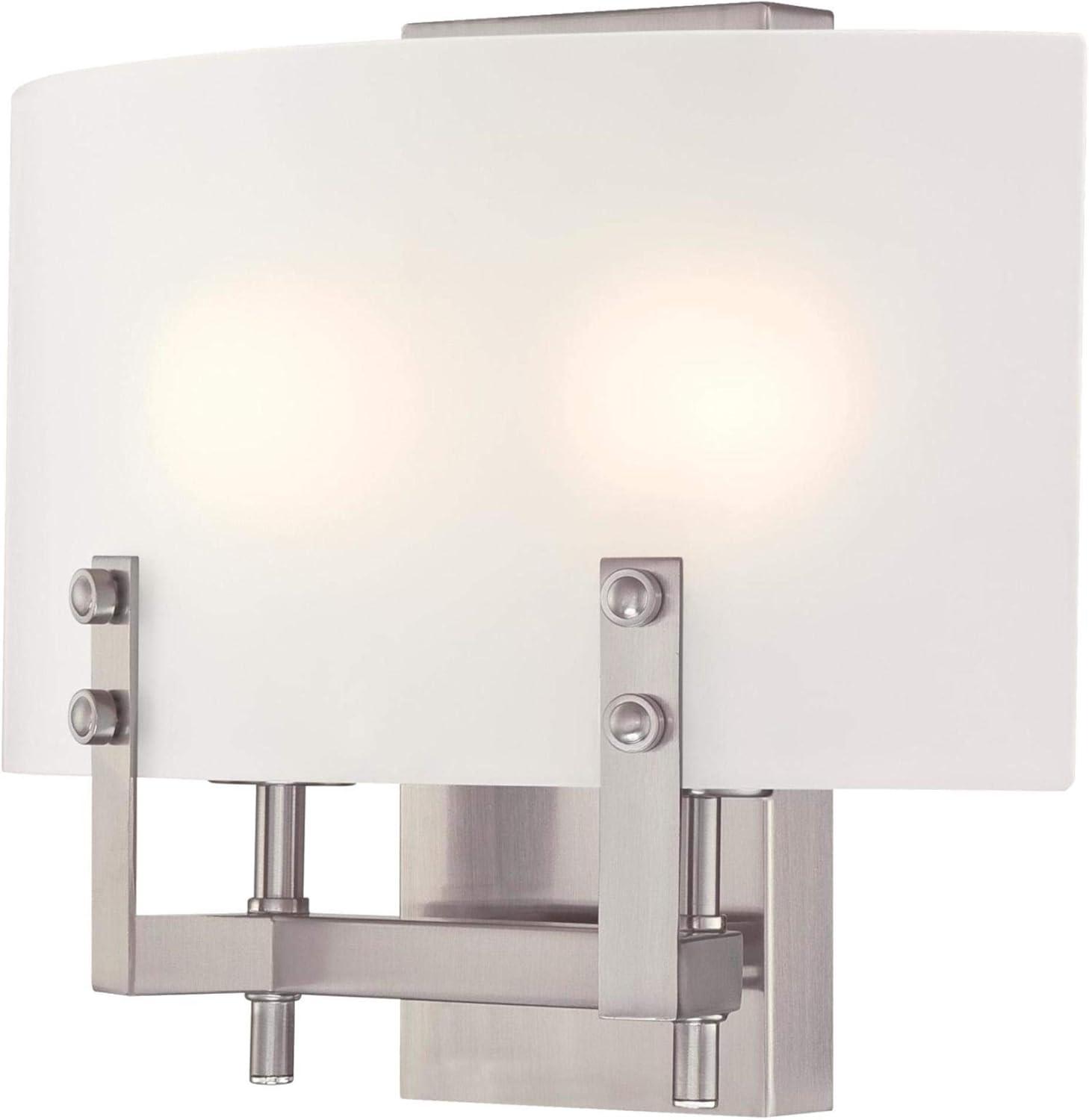 Westinghouse Lighting 6369600 2 Light Wall Fixture with Frosted Glass - Brushed Nickel