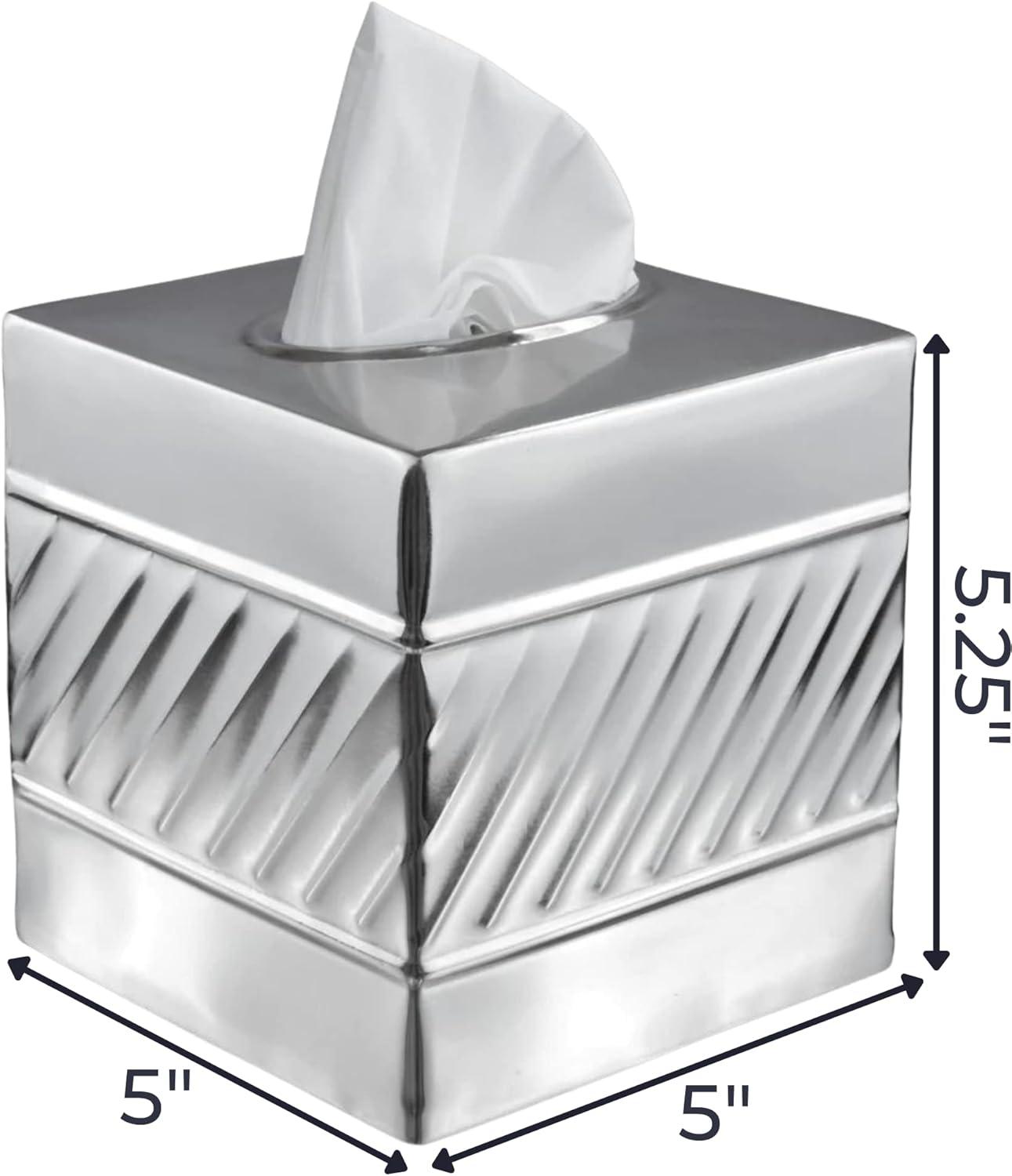 Wave Embossed Metal Tissue Box Cover