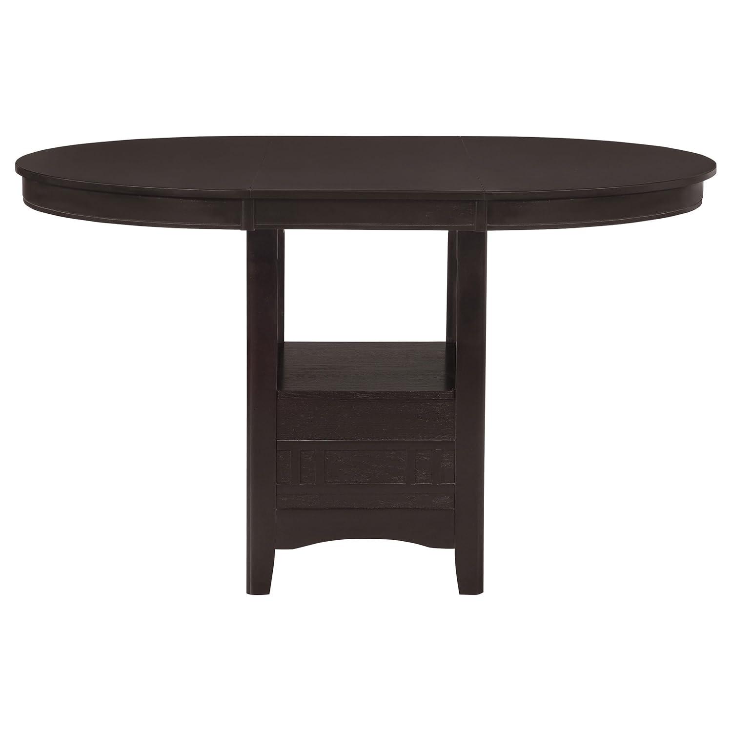 Coaster Lavon Transitional Wood Oval Counter Height Table Espresso