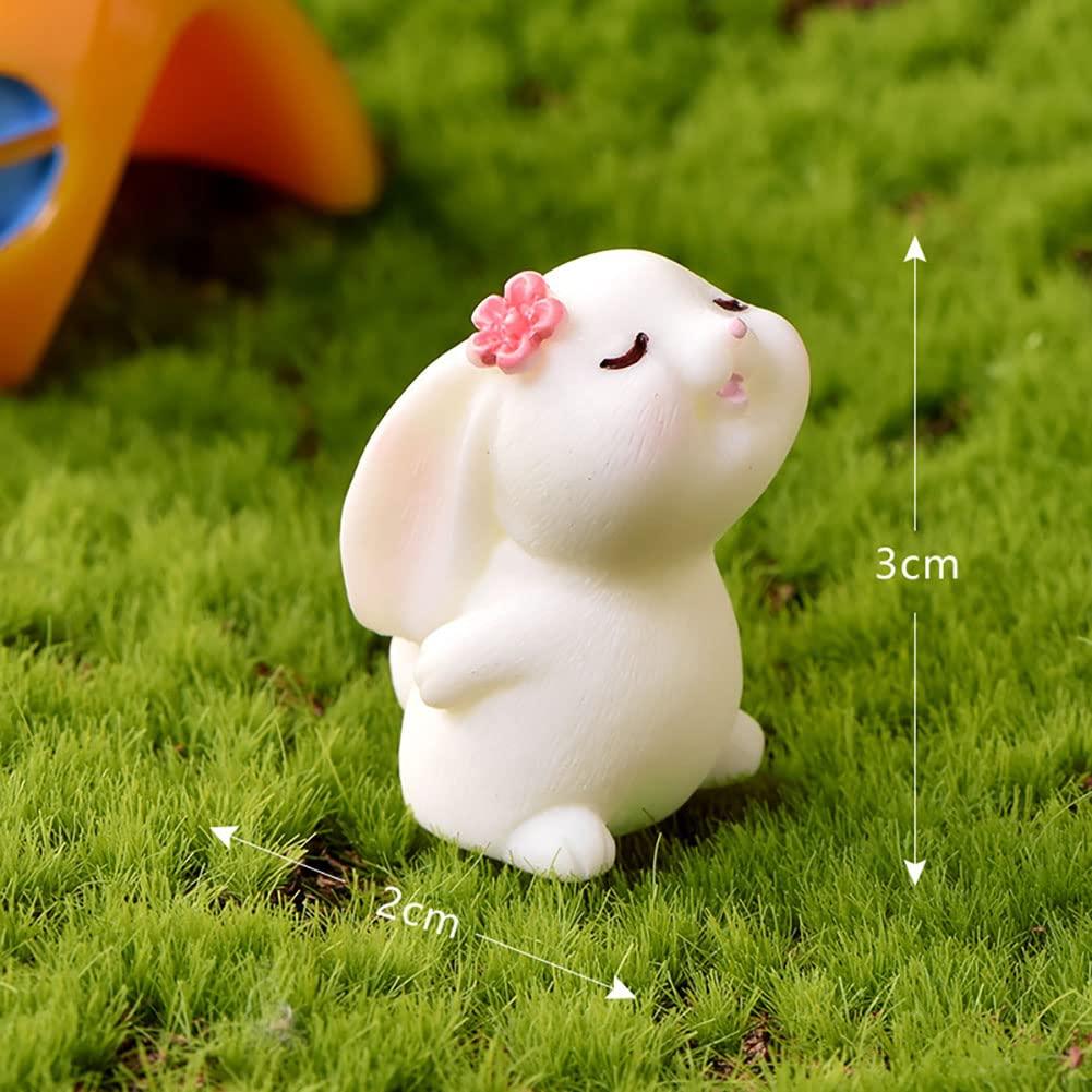 12 Pcs Cute Animal Rabbit Figure Toys Cake Topper, Miniature Rabbit Figurines Collection Playset Fairy Tale Garden Decoration Christmas Birthday Gift