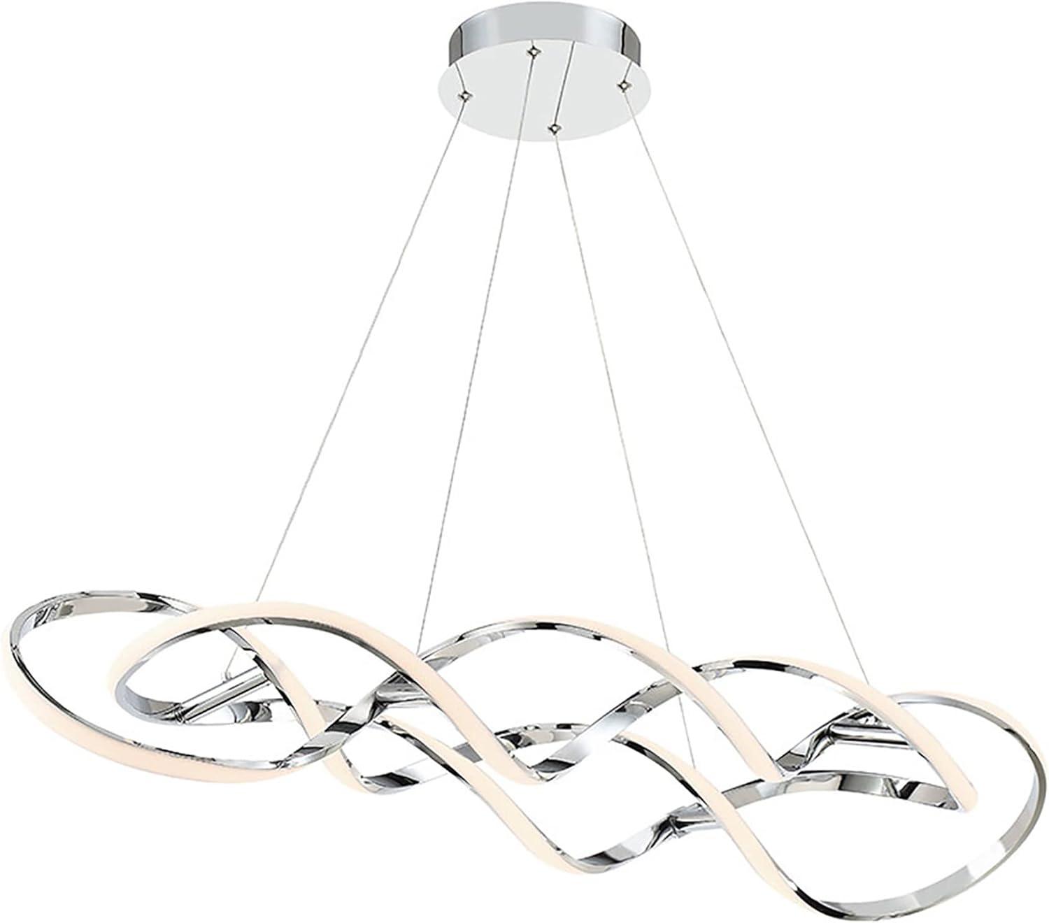 Elysian Chrome 39" LED Pendant with Frosted Diffuser - Indoor/Outdoor