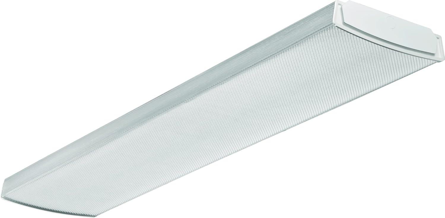 Sleek 4ft White Steel LED Wraparound Light with Acrylic Diffuser