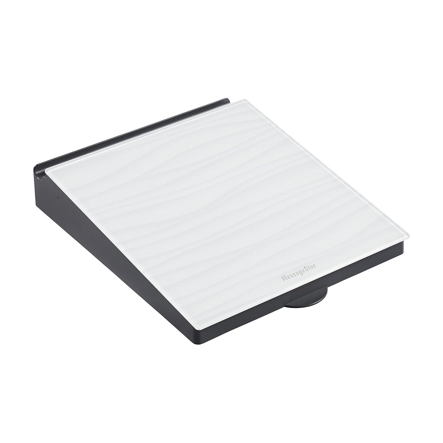 ECR4Kids ECR4Kids MessageStor Dry-Erase Glass Board Memo Station, Desk Organizer, Waves