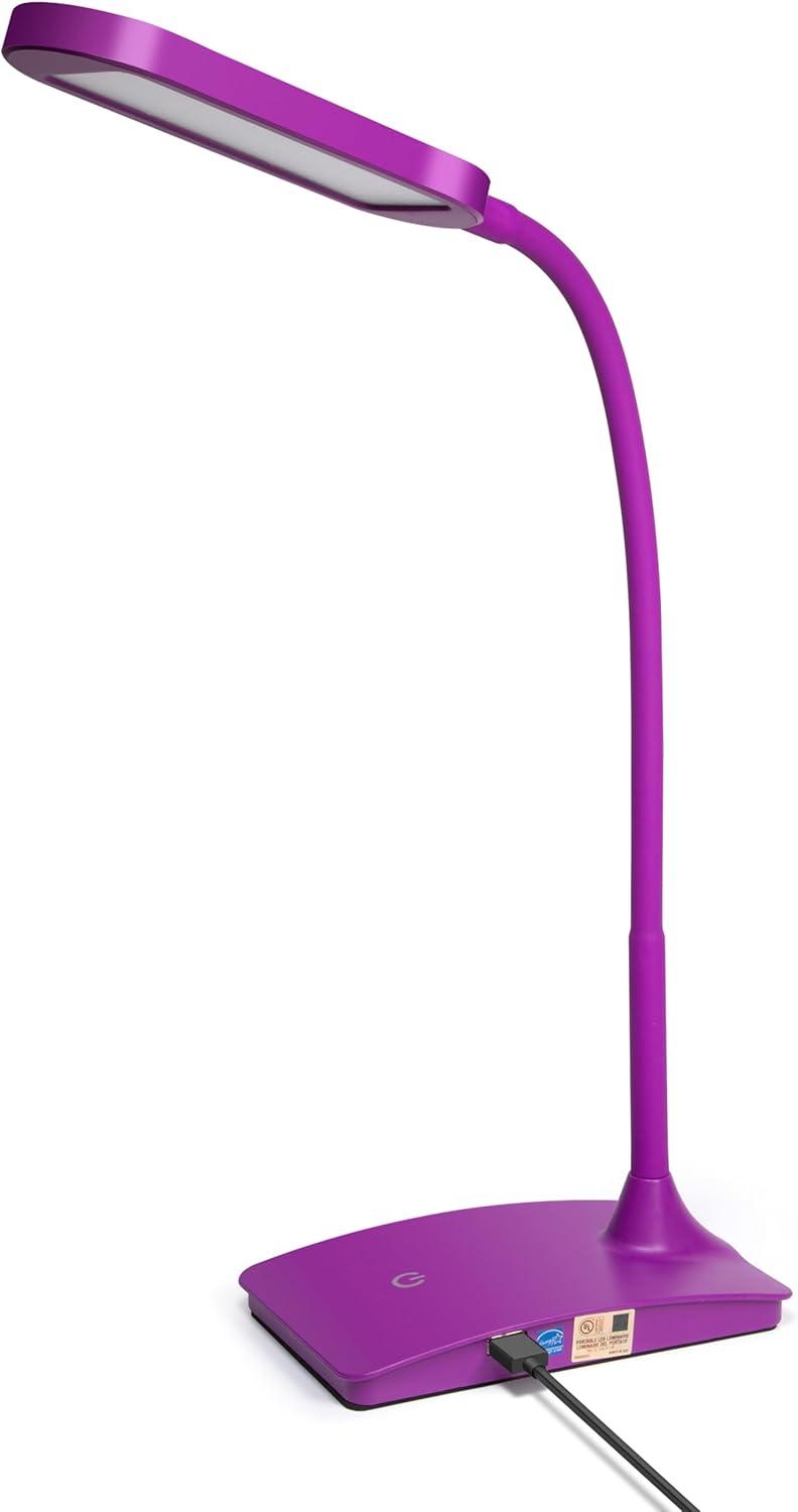 TW Lighting LED Desk Lamp with USB Charging Port Dimmable Study Home Office Lamps Black