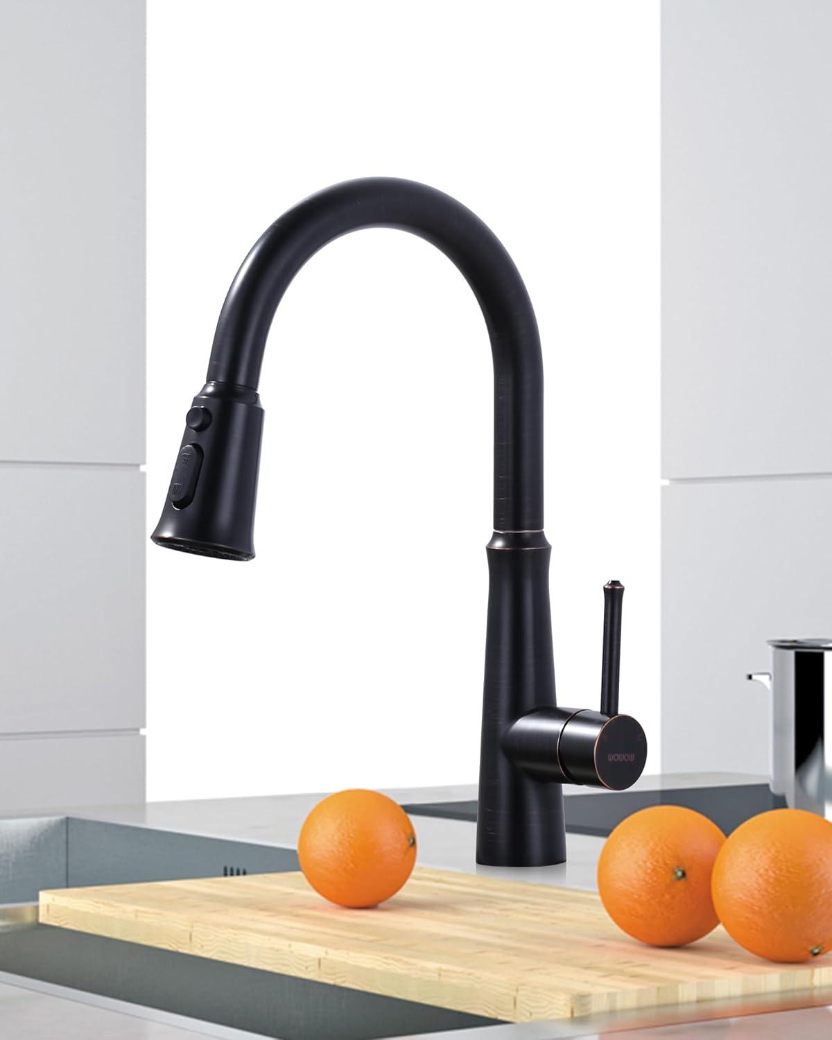 Oil Rubbed Bronze 3-Function Kitchen Faucet Spray Head with Adapters