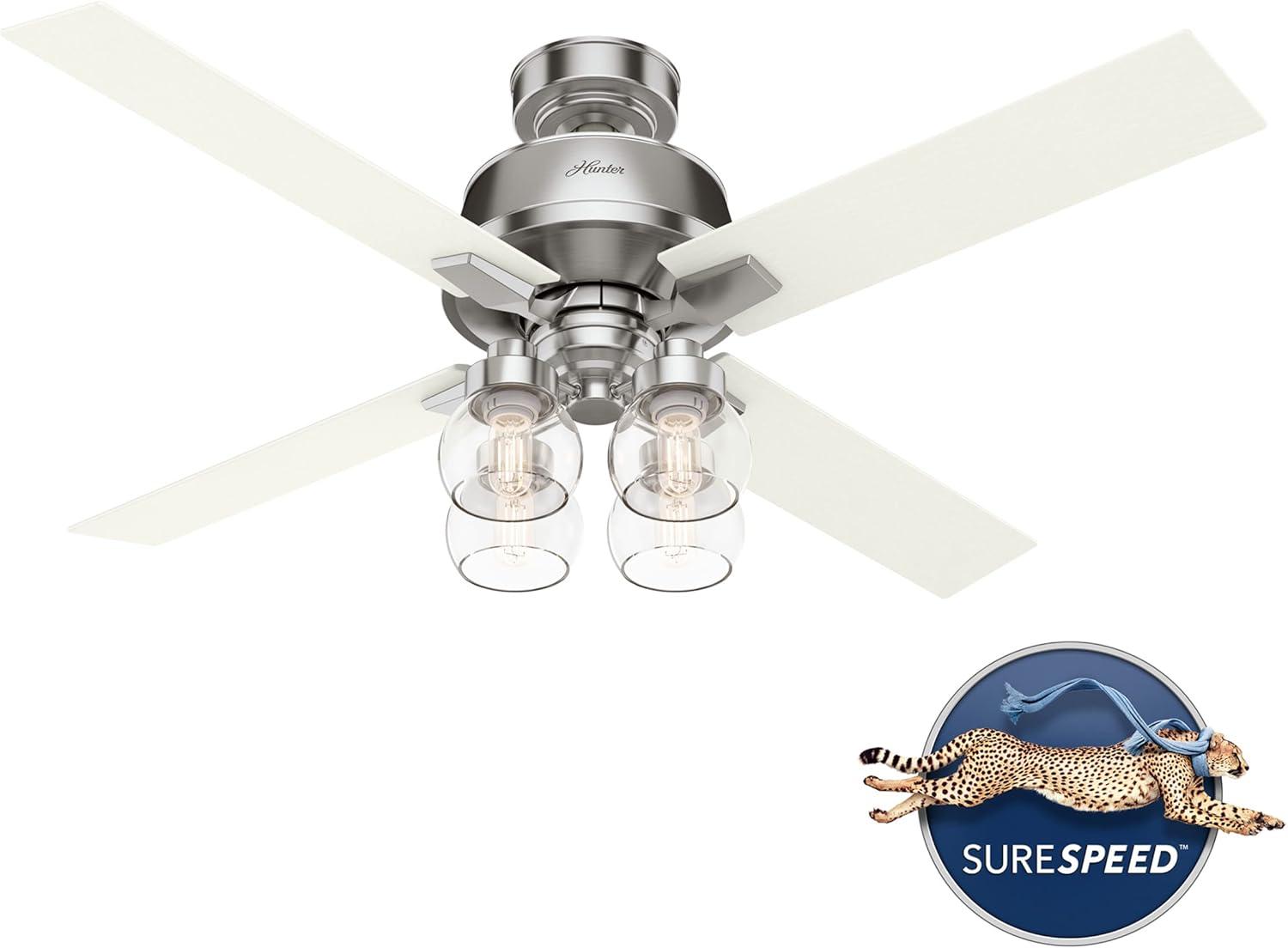 Vivien 52" Brushed Nickel Ceiling Fan with Lights and Remote