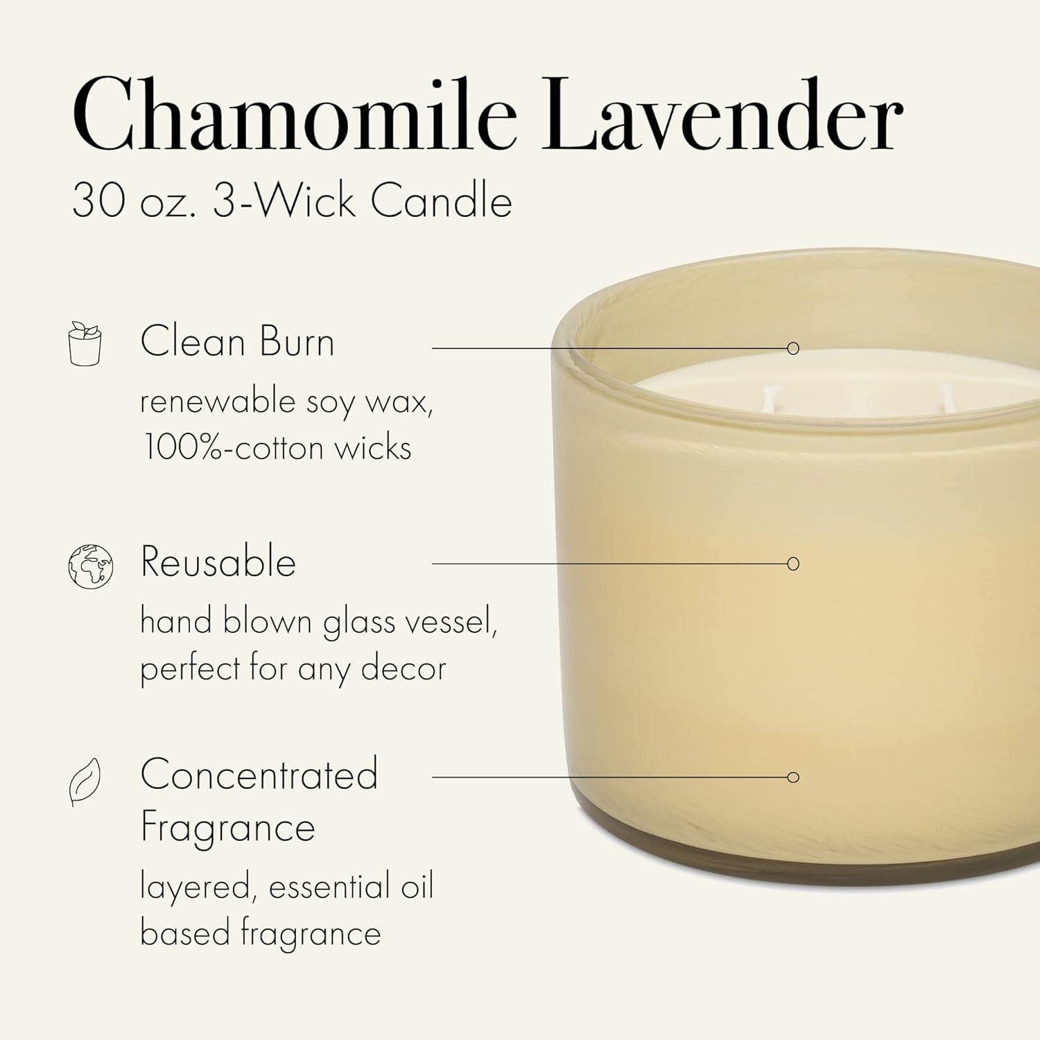 Chamomile Lavender 3-Wick Cream Soy Candle