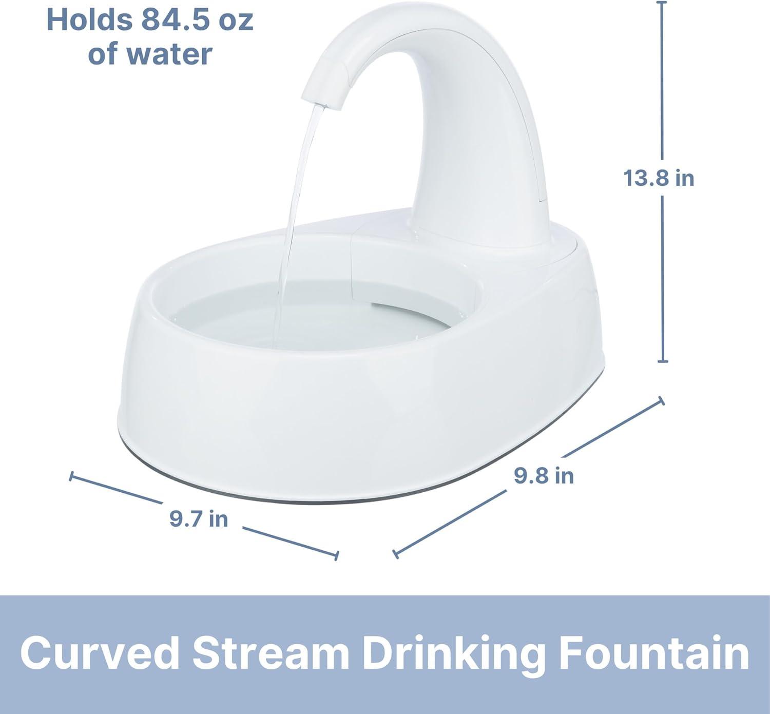 TRIXIE TRIXIE Curved Stream 84.5oz Drinking Fountain for Cats and Dogs, Large Water Fountain for Pets